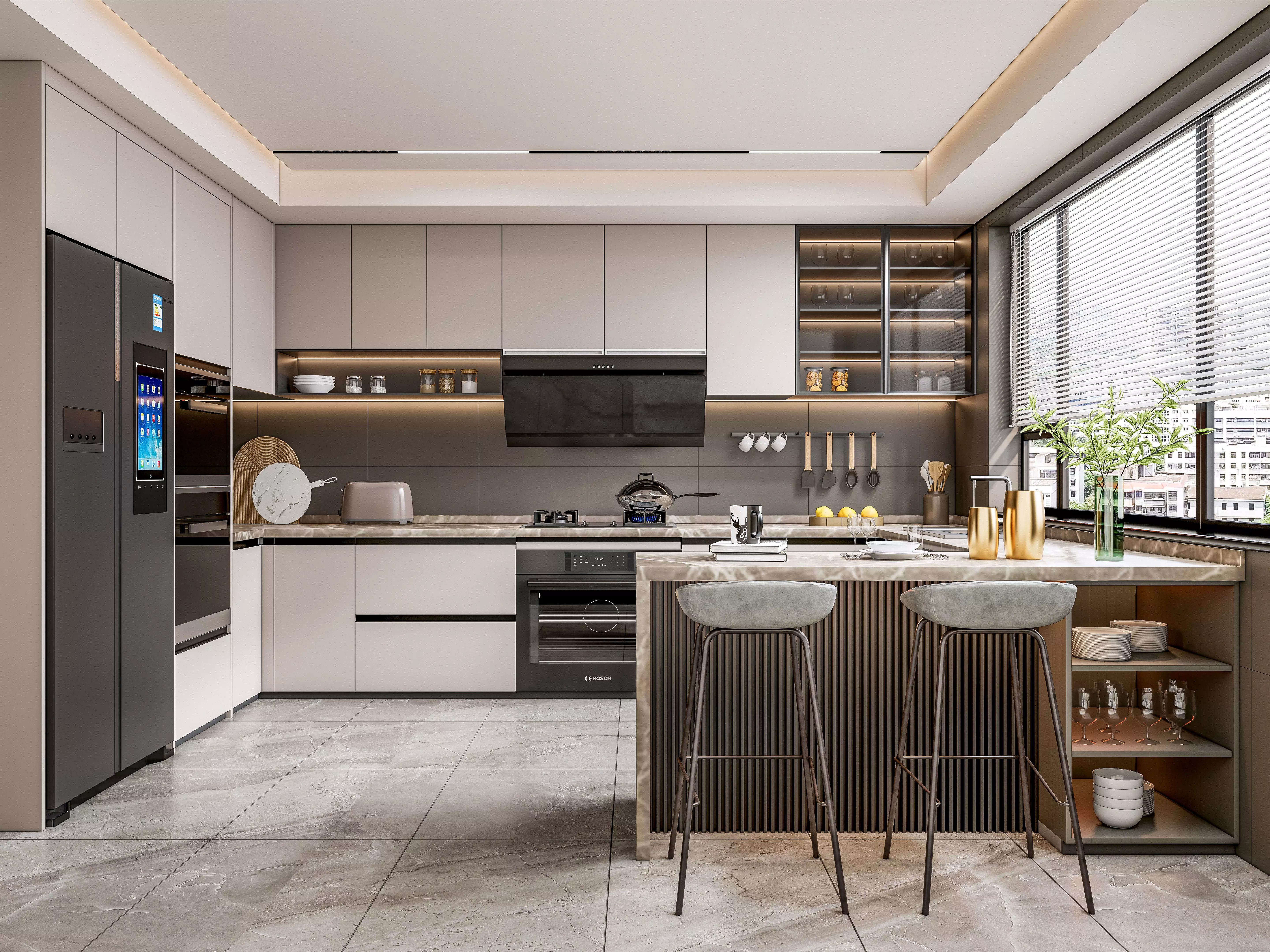 Kitchen fully parametric Resizable manufacturable 0066 3D model_0