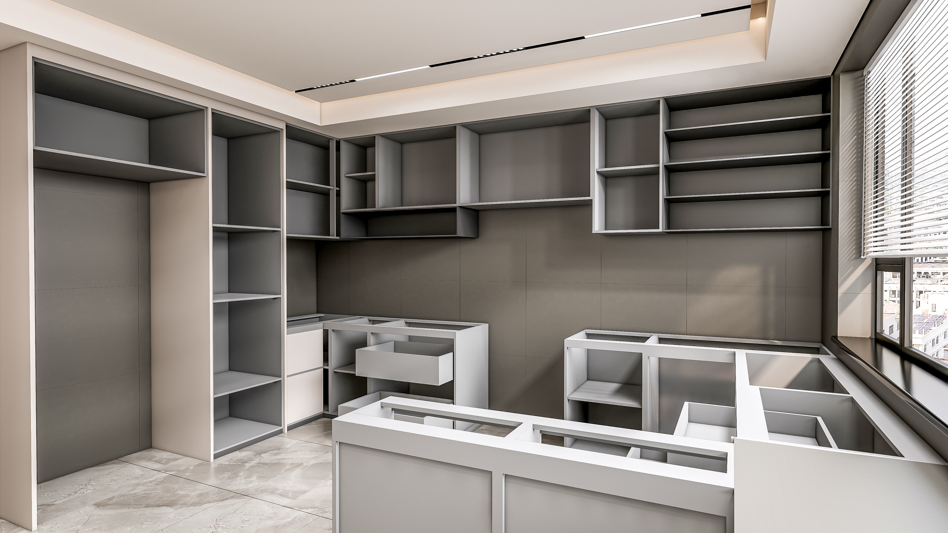 Kitchen fully parametric Resizable manufacturable 0066 3D model_18