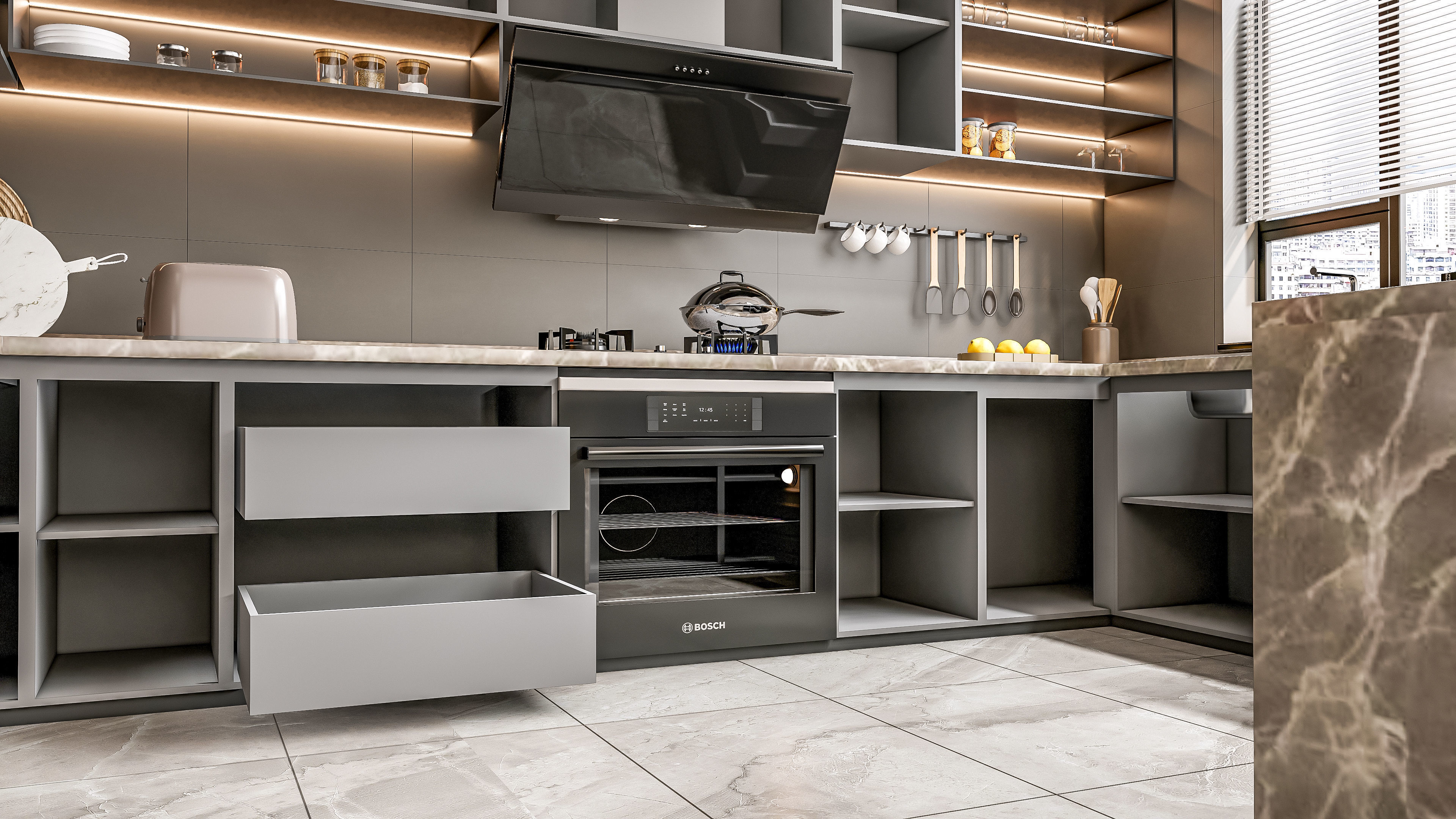 Kitchen fully parametric Resizable manufacturable 0066 3D model_14