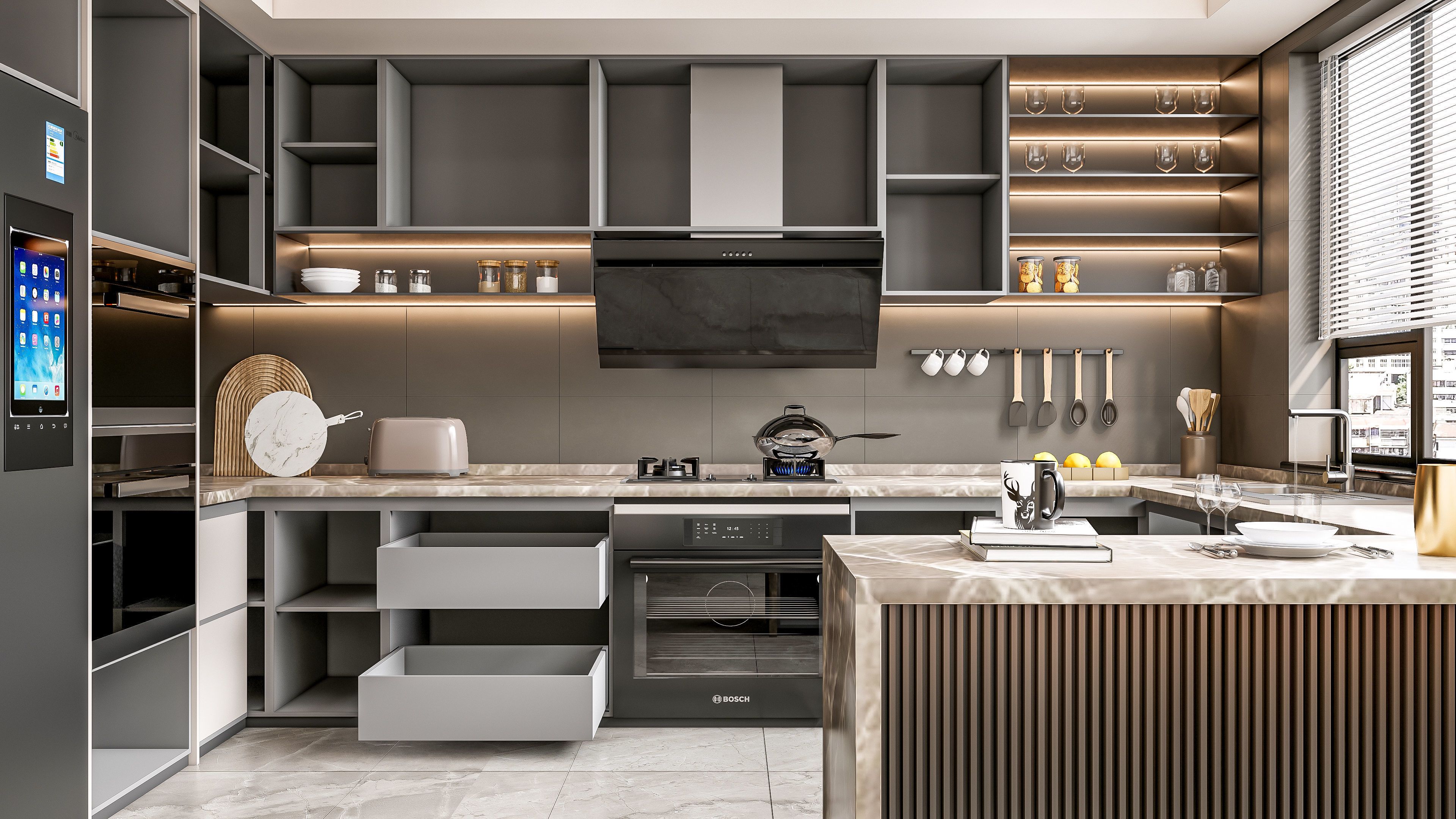 Kitchen fully parametric Resizable manufacturable 0066 3D model_10