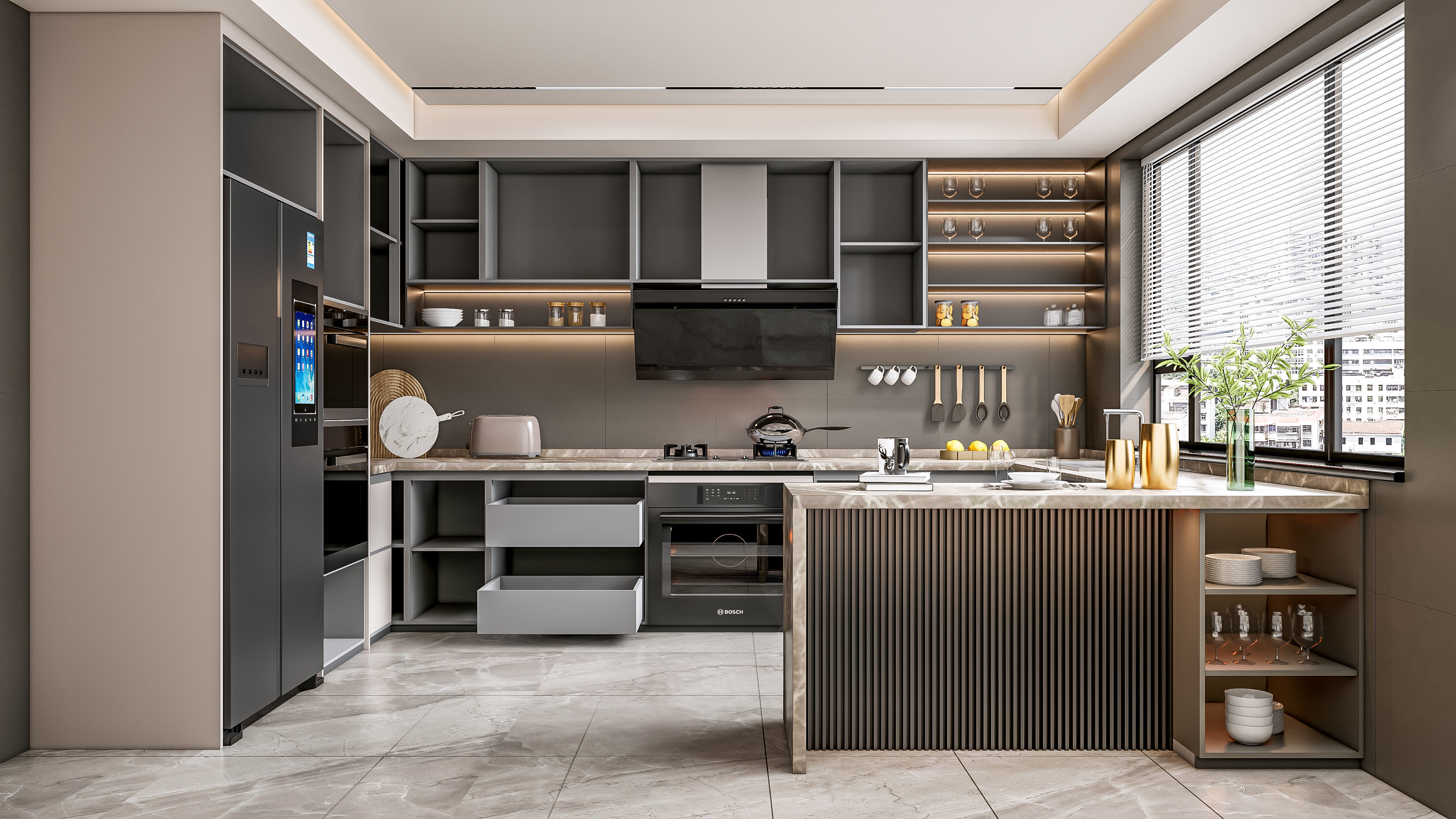Kitchen fully parametric Resizable manufacturable 0066 3D model_11
