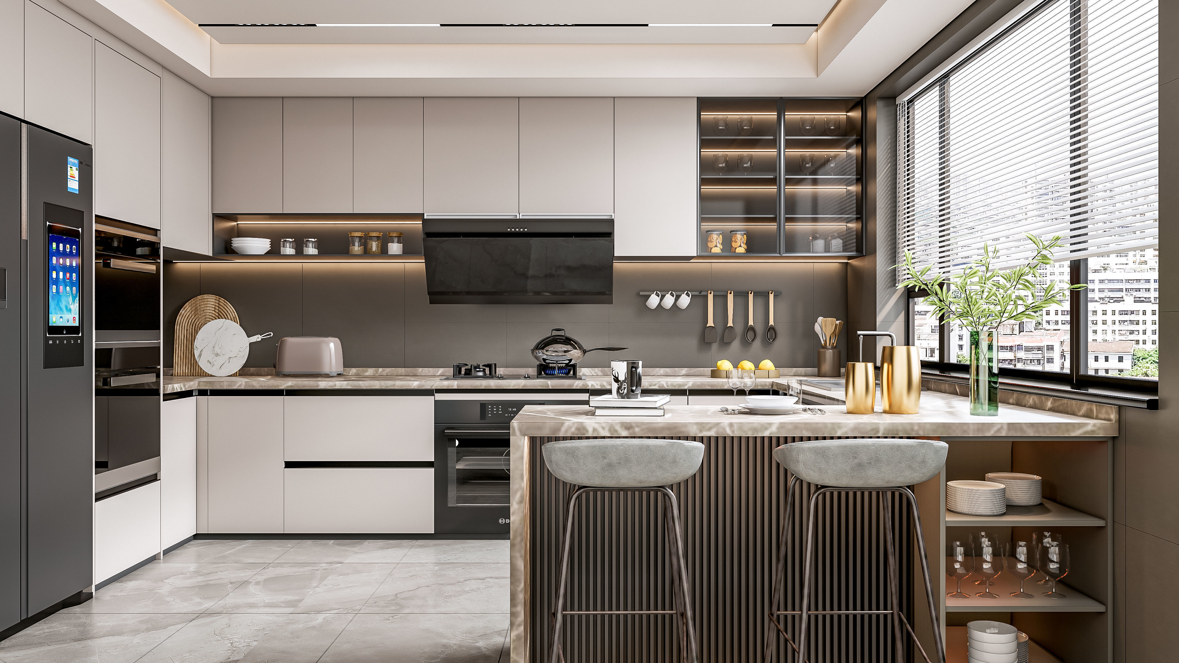 Kitchen fully parametric Resizable manufacturable 0066 3D model_4