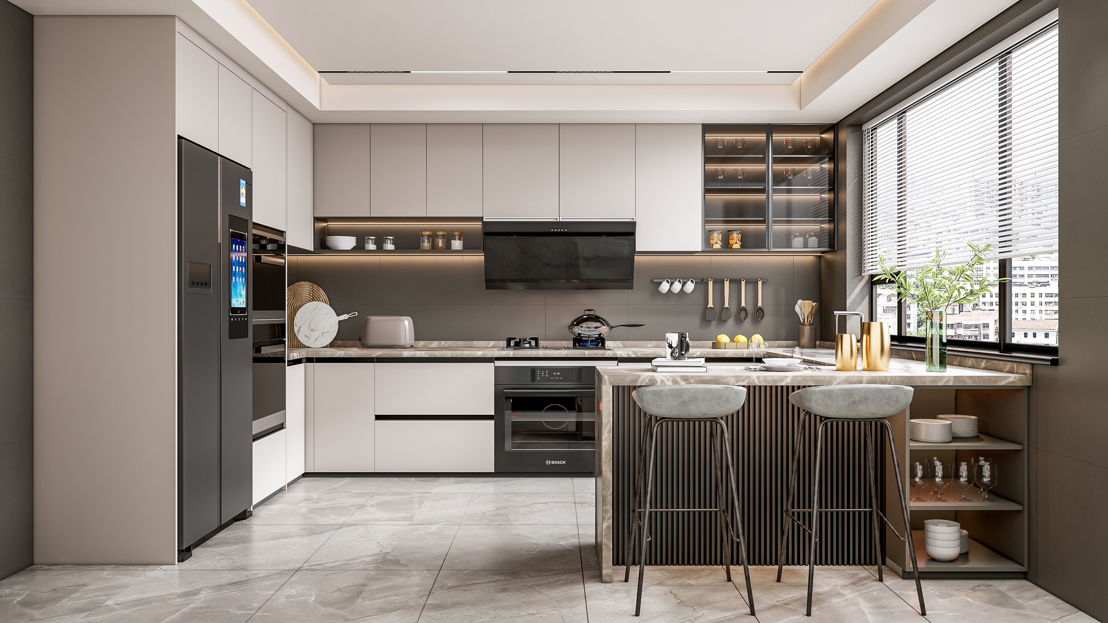 Kitchen fully parametric Resizable manufacturable 0066 3D model_6