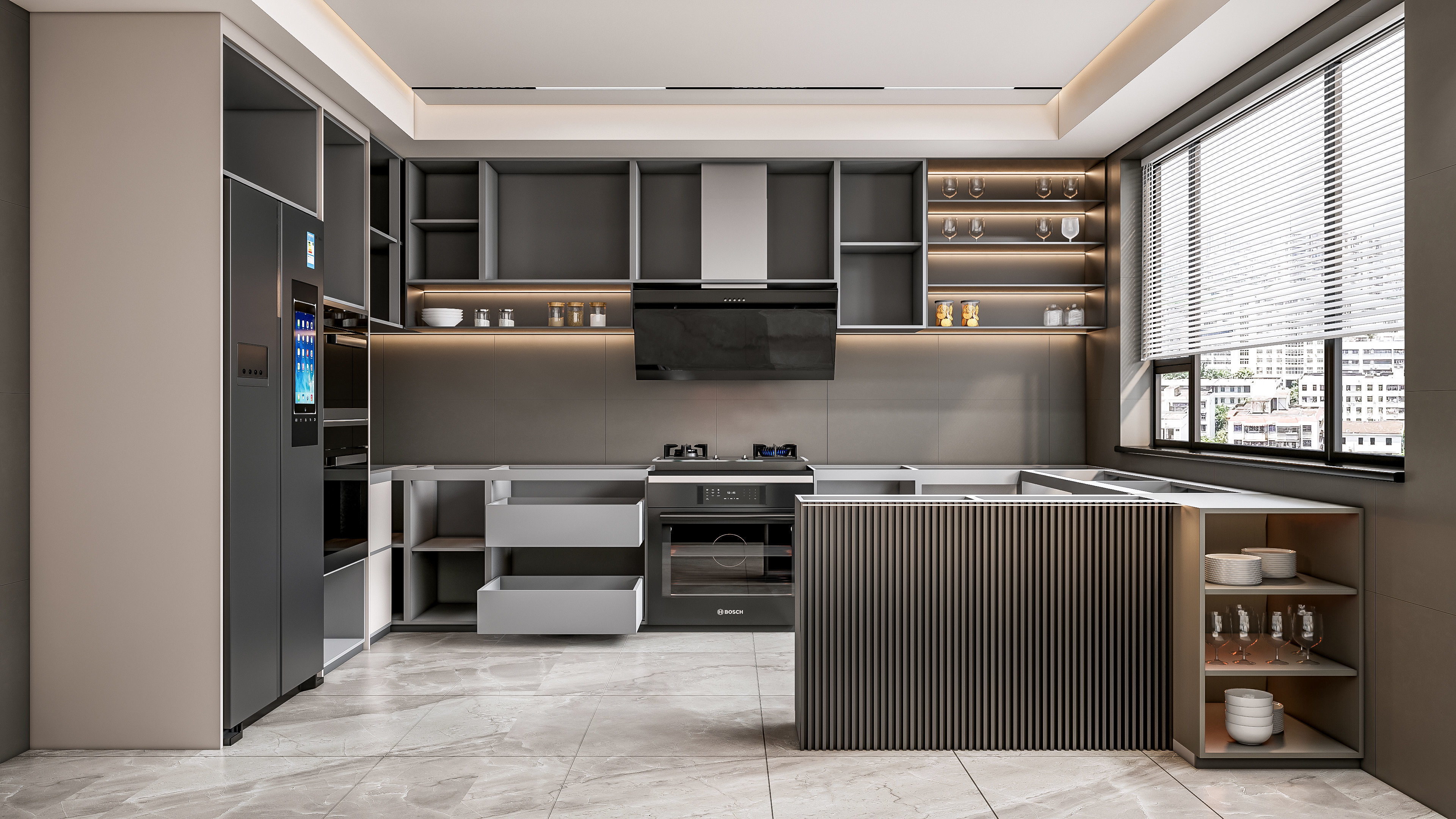 Kitchen fully parametric Resizable manufacturable 0066 3D model_9