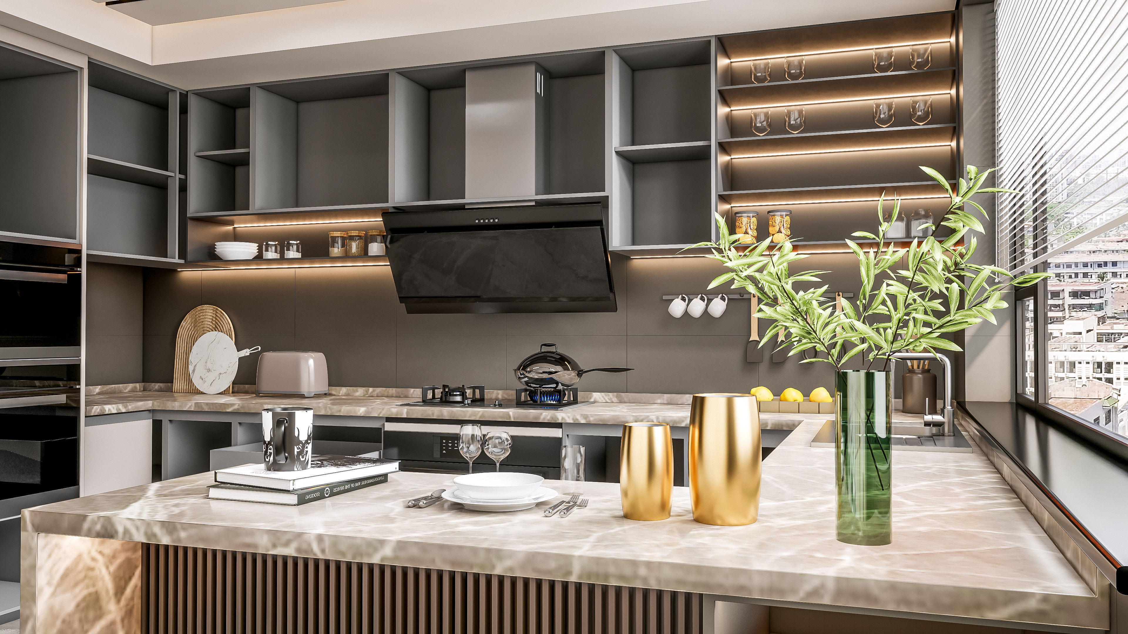 Kitchen fully parametric Resizable manufacturable 0066 3D model_8