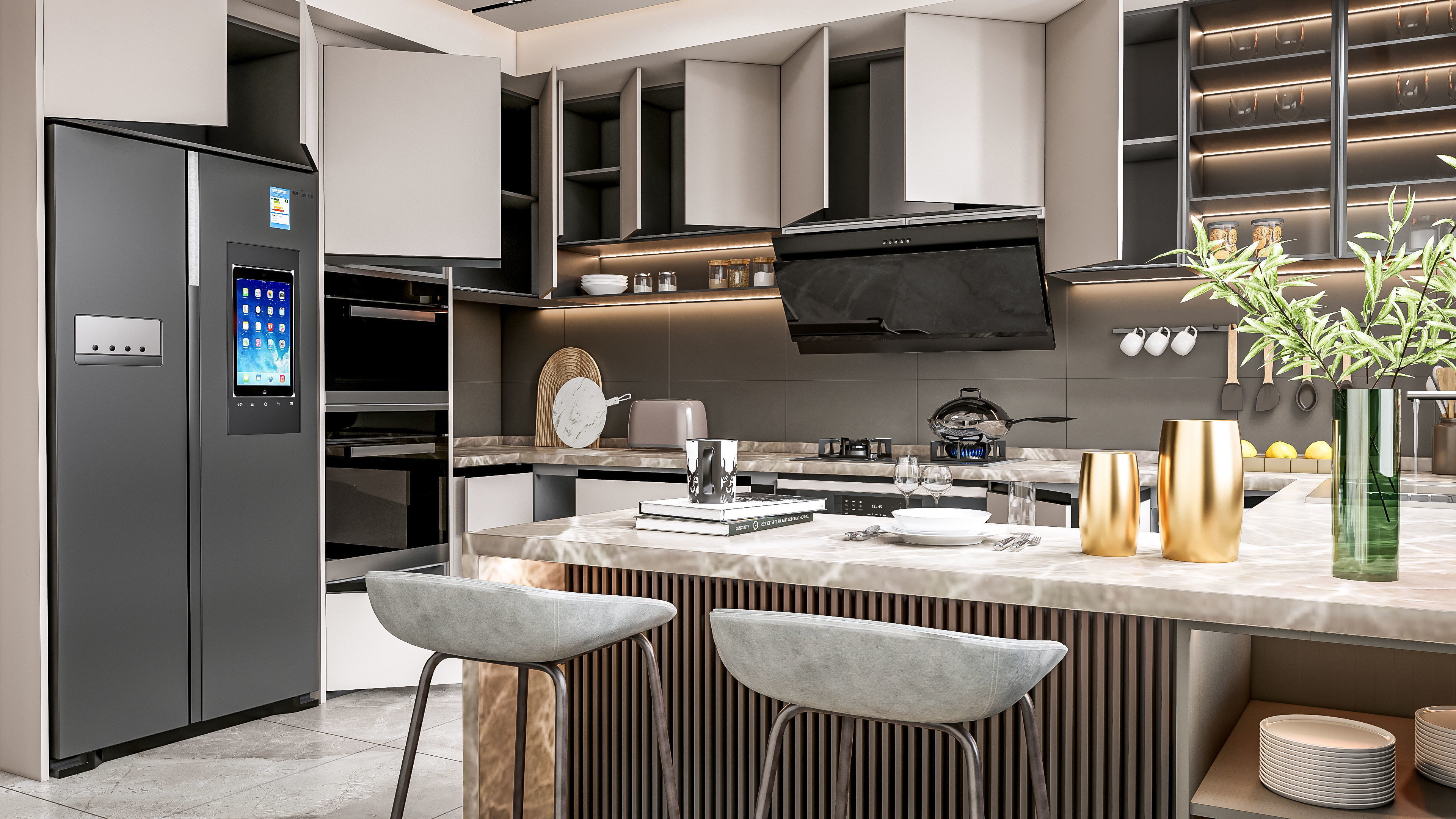 Kitchen fully parametric Resizable manufacturable 0066 3D model_7