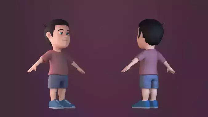 Animated characters Little Boys students  pupils cartoon