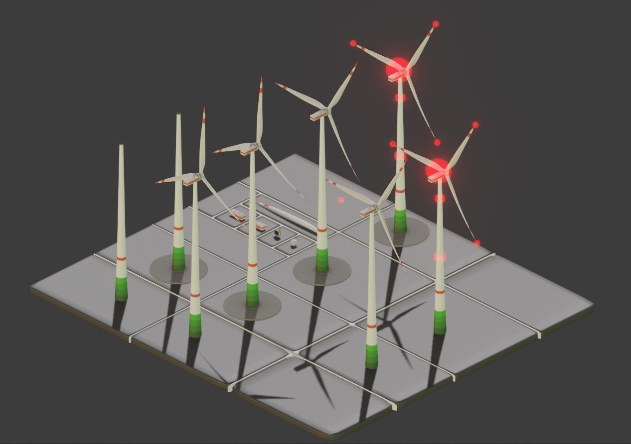 E3 Wind Turbine NH160m RD138m Low-poly 3D model_4