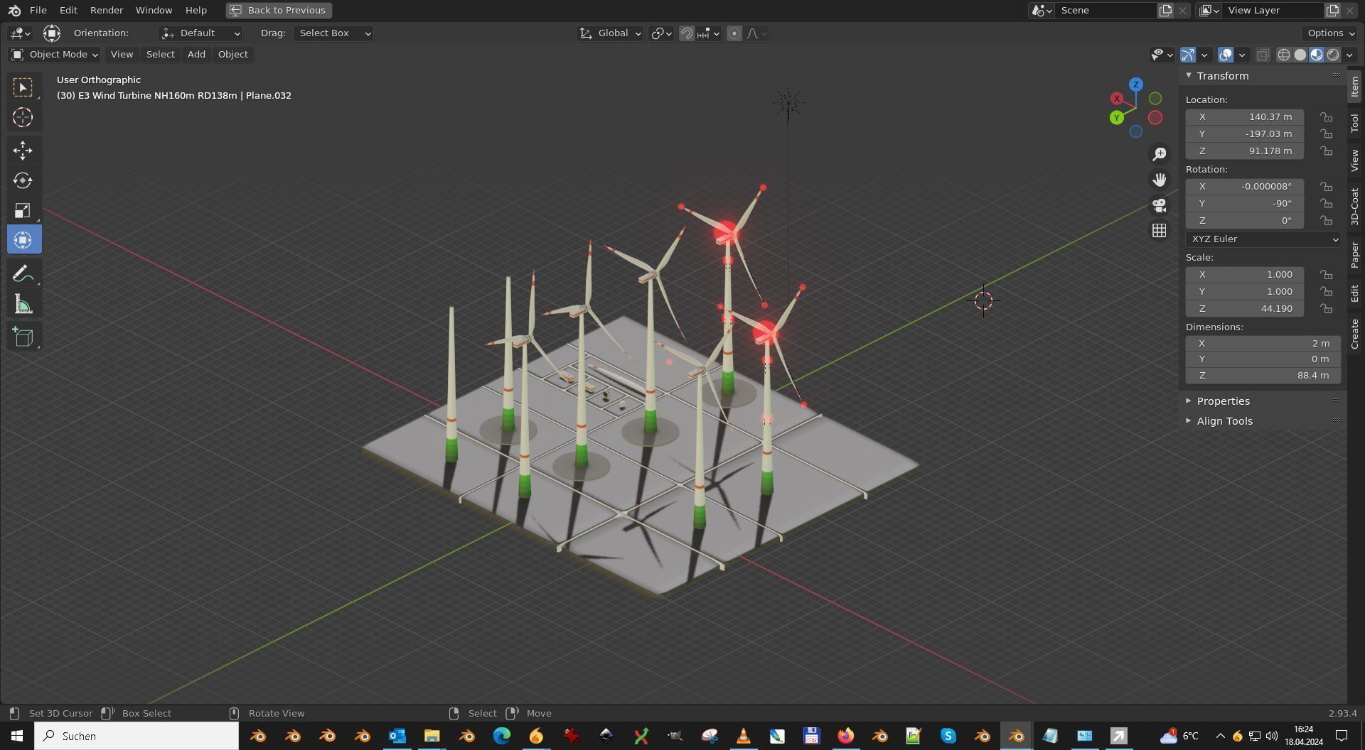 E3 Wind Turbine NH160m RD138m Low-poly 3D model_19