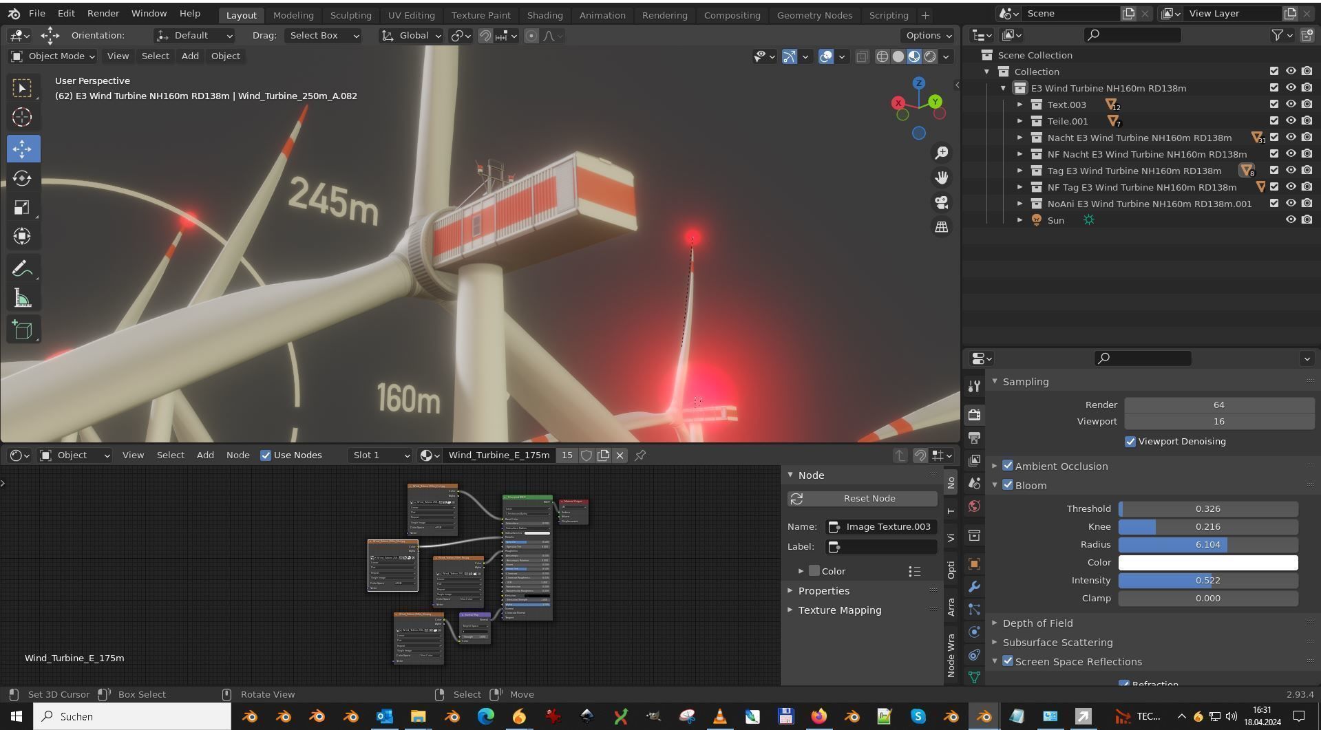 E3 Wind Turbine NH160m RD138m Low-poly 3D model_18