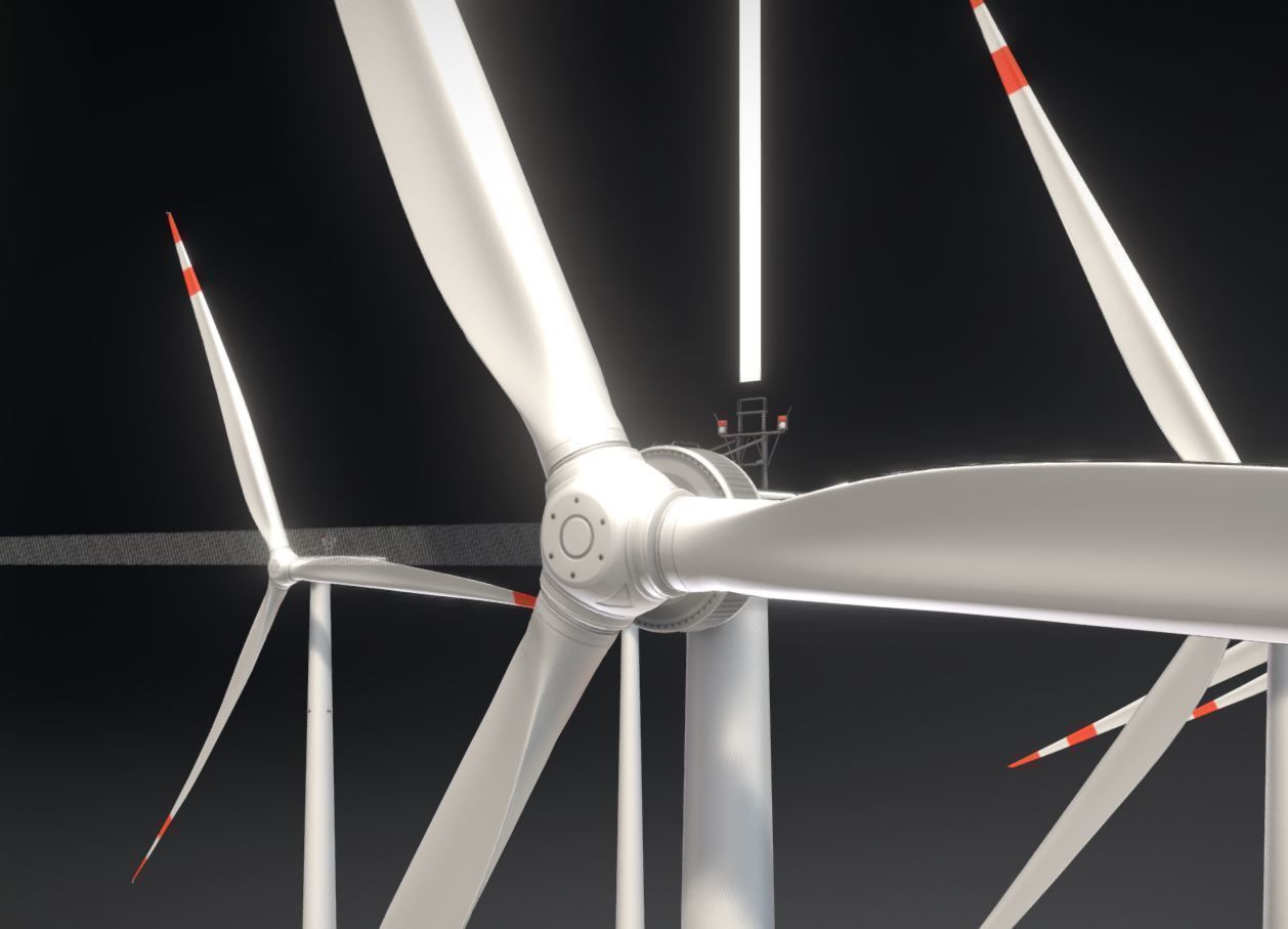 E3 Wind Turbine NH160m RD138m Low-poly 3D model_23