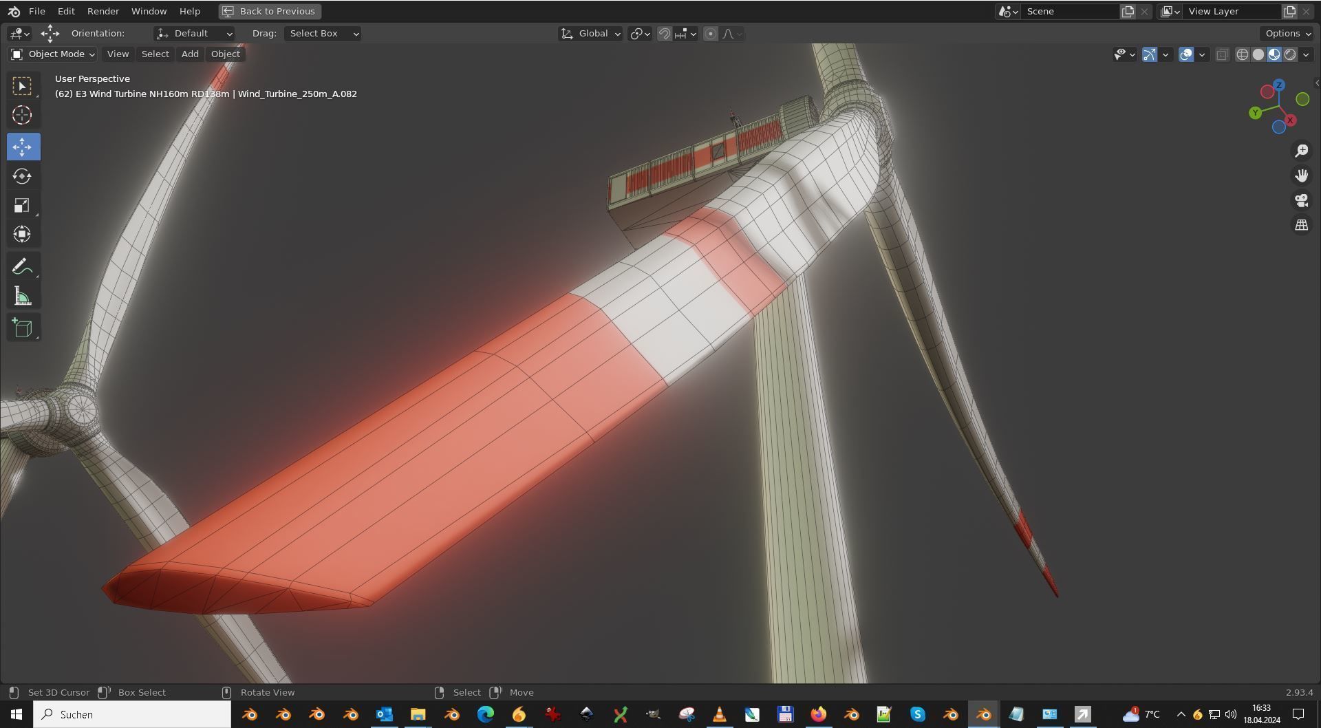 E3 Wind Turbine NH160m RD138m Low-poly 3D model_13