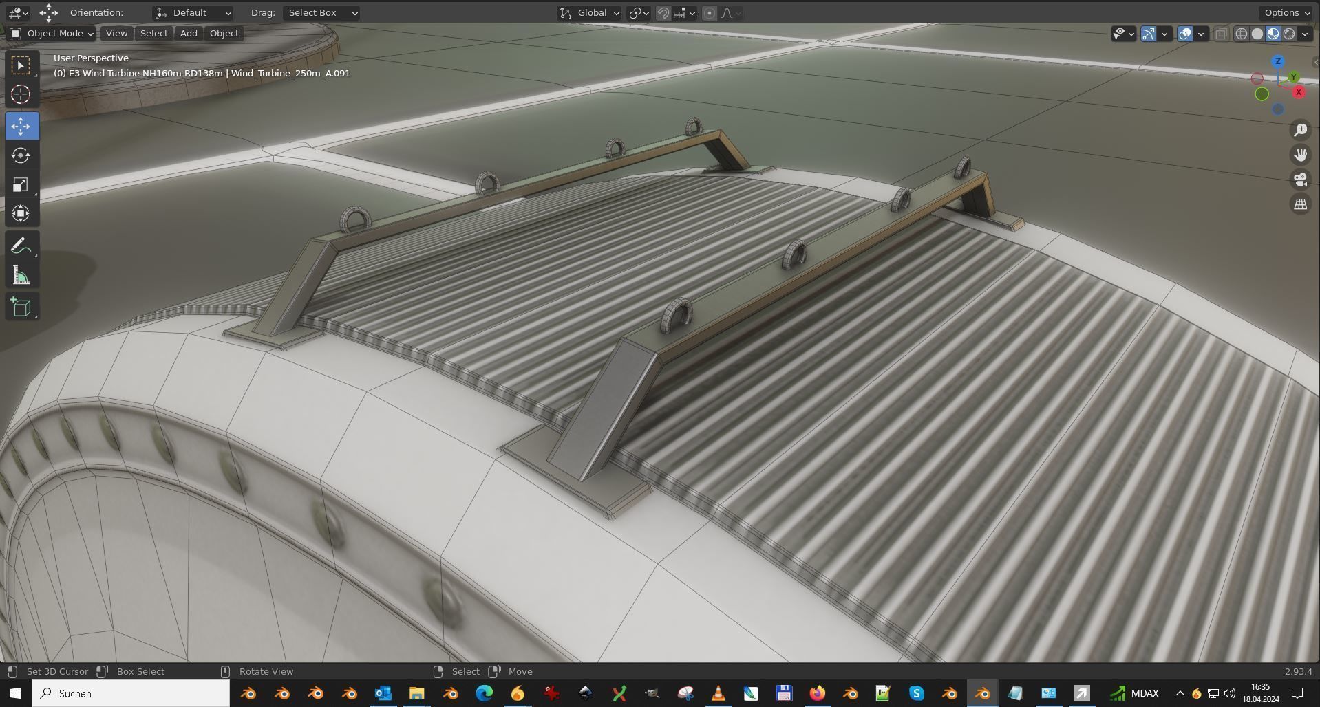 E3 Wind Turbine NH160m RD138m Low-poly 3D model_15