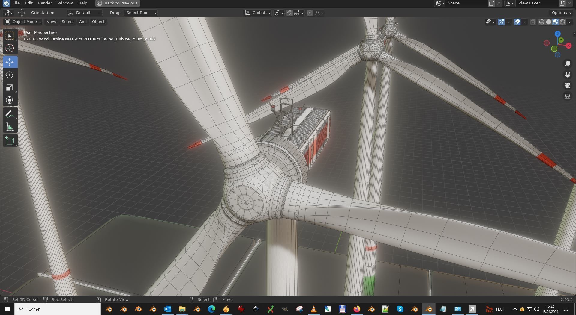 E3 Wind Turbine NH160m RD138m Low-poly 3D model_3