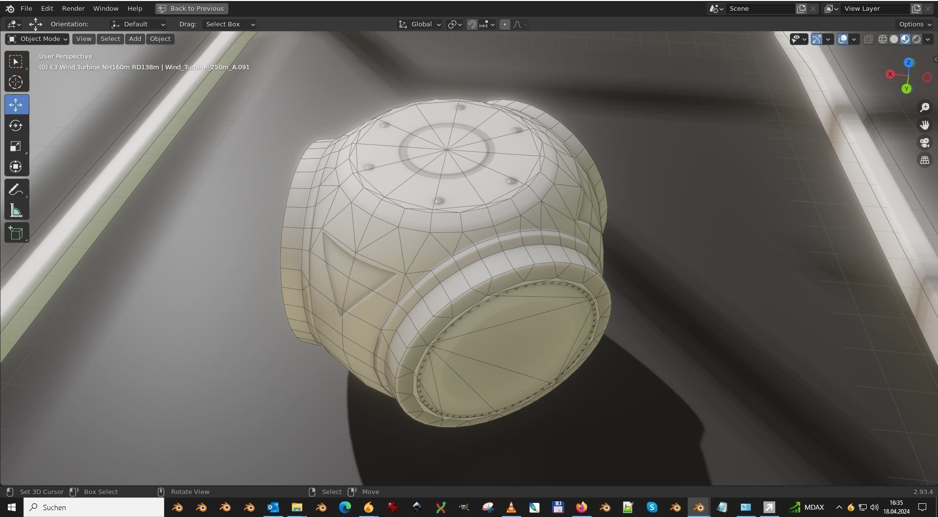 E3 Wind Turbine NH160m RD138m Low-poly 3D model_11