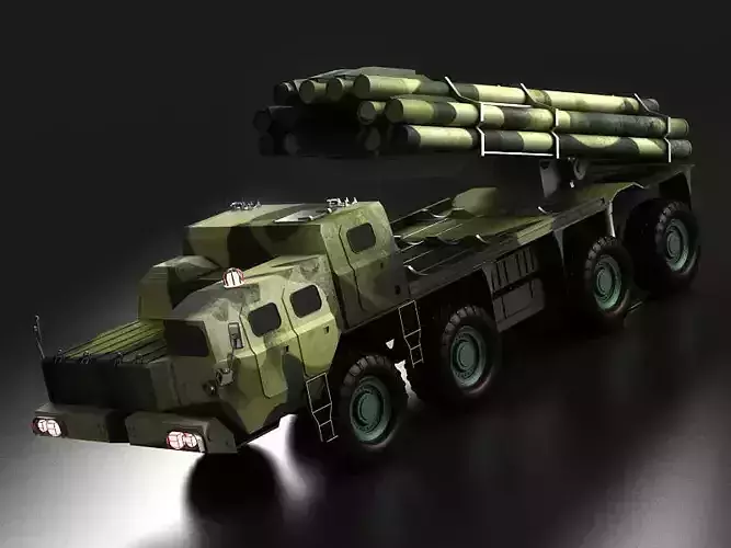 Tornado Bazooka BM-30 land-based missile launcher 3D model