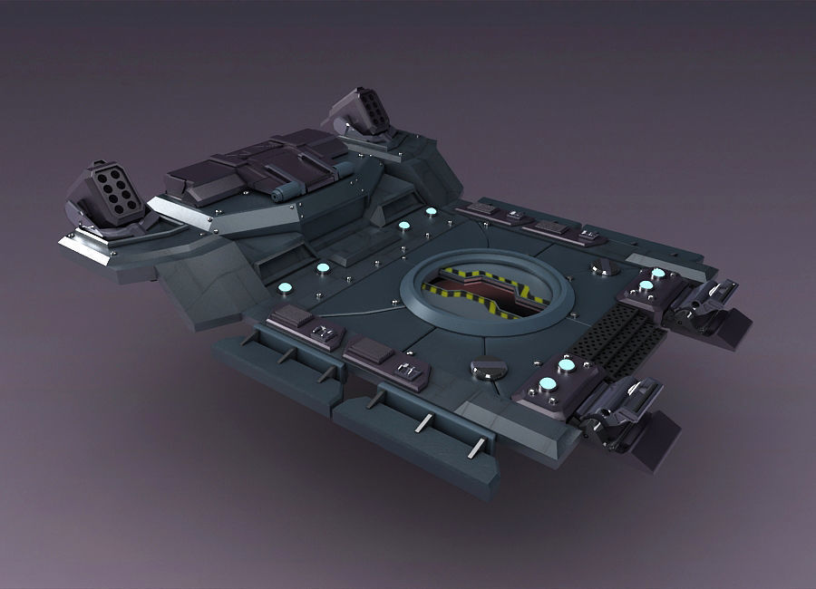 Science Fiction Strobe work platform capsule cabin deck 3D model_2