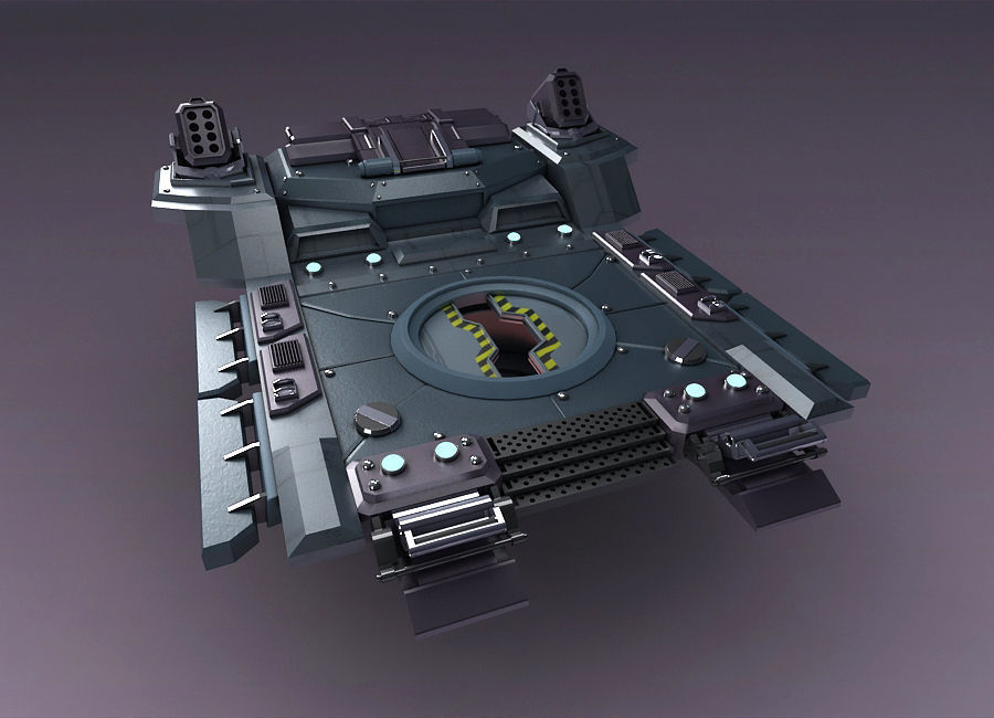 Science Fiction Strobe work platform capsule cabin deck 3D model_3