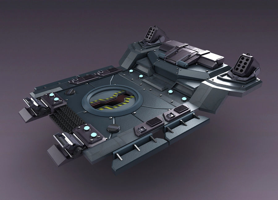 Science Fiction Strobe work platform capsule cabin deck 3D model_1