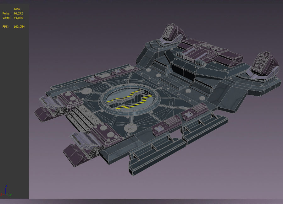 Science Fiction Strobe work platform capsule cabin deck 3D model_4