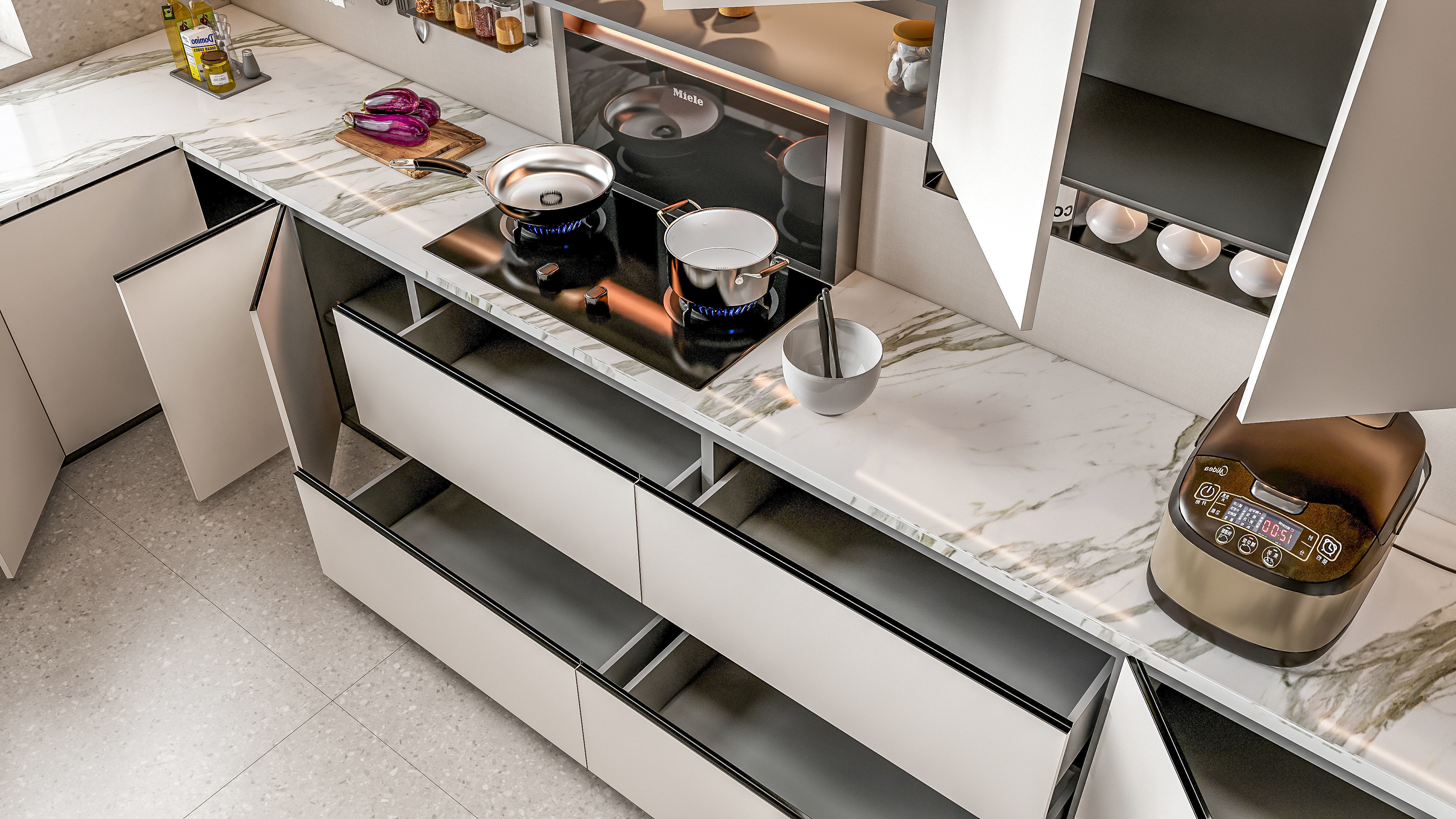 Kitchen fully parametric Resizable manufacturable 0068 3D model_9