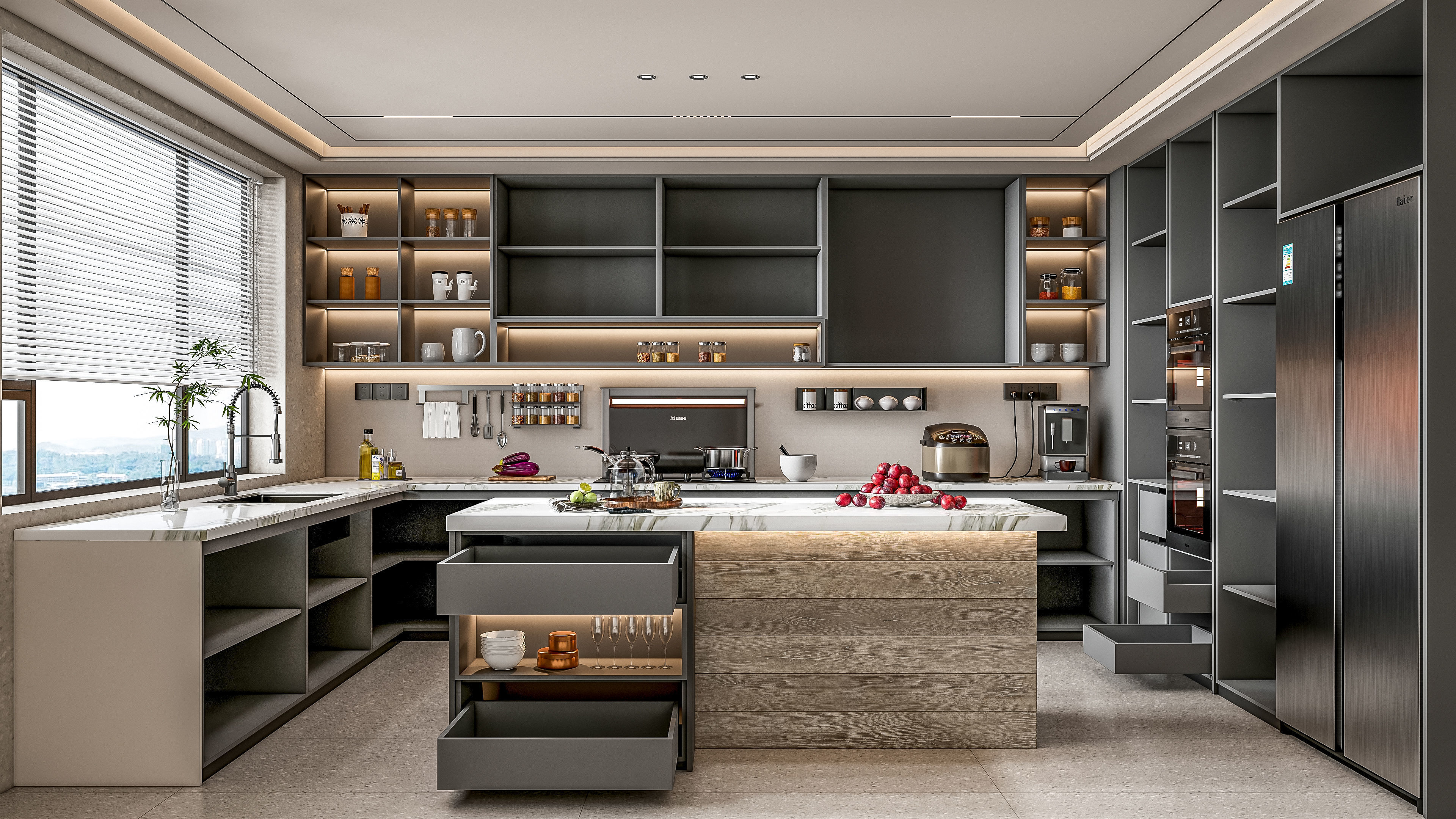 Kitchen fully parametric Resizable manufacturable 0068 3D model_13