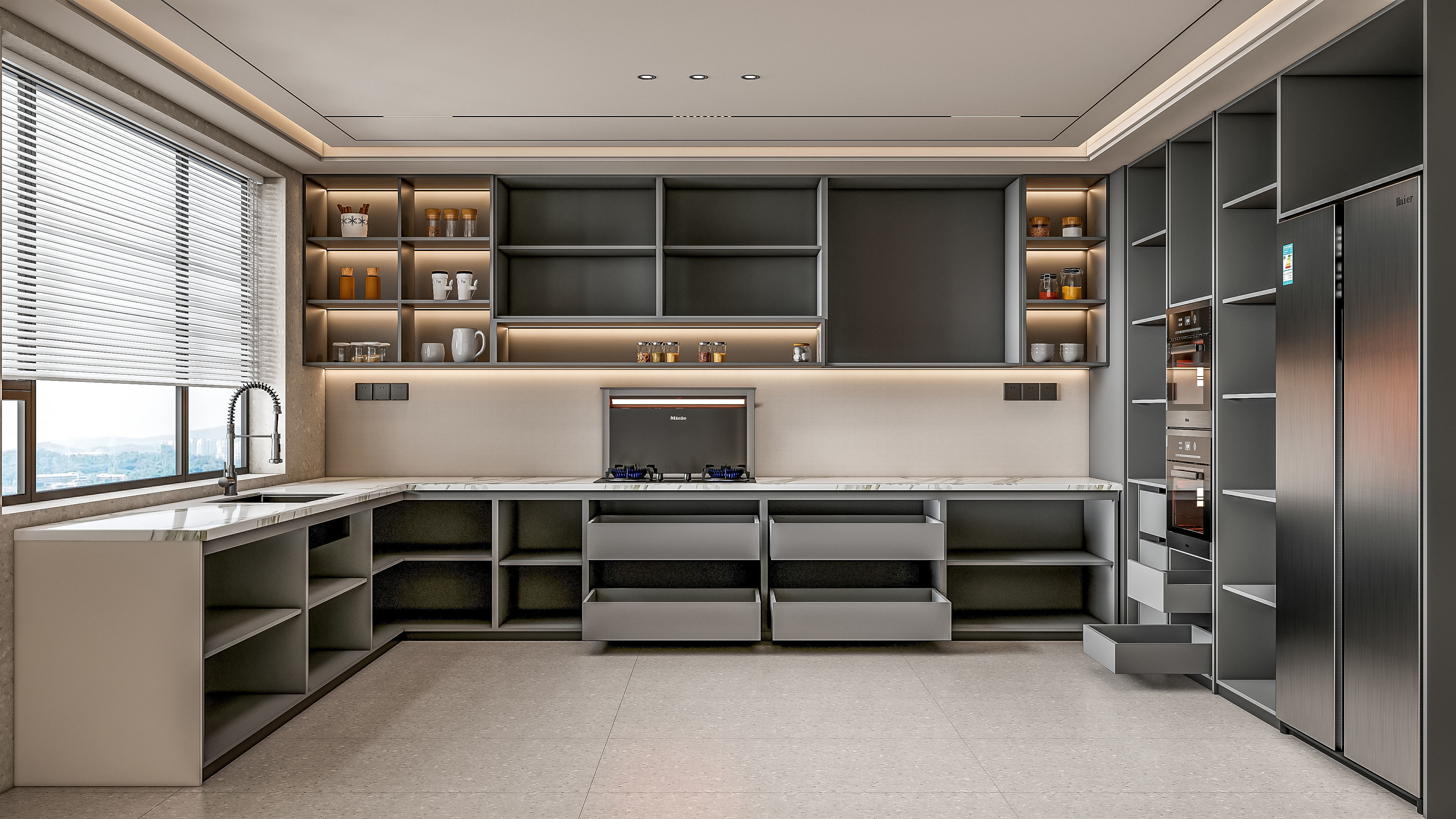 Kitchen fully parametric Resizable manufacturable 0068 3D model_11