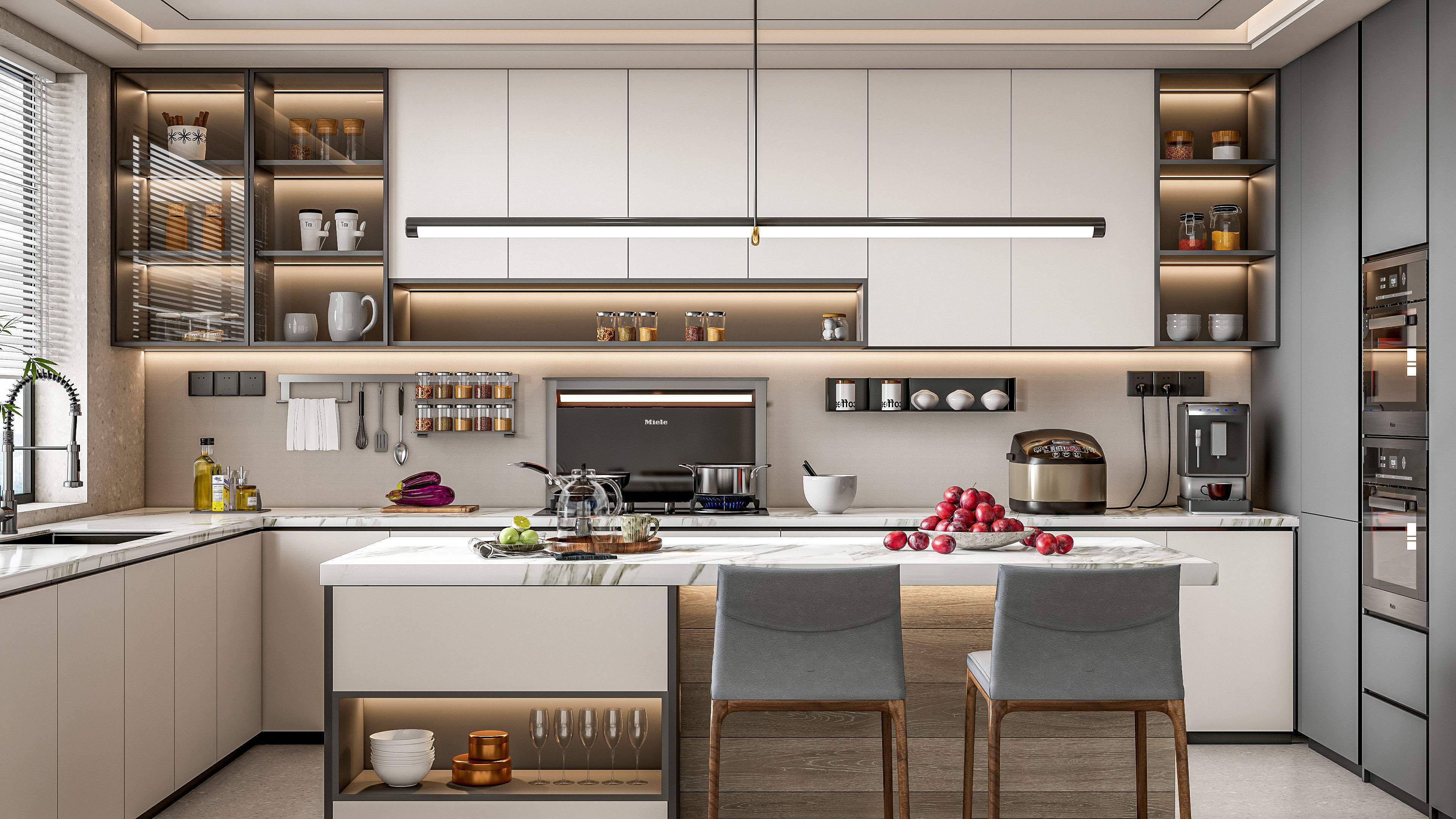 Kitchen fully parametric Resizable manufacturable 0068 3D model_6