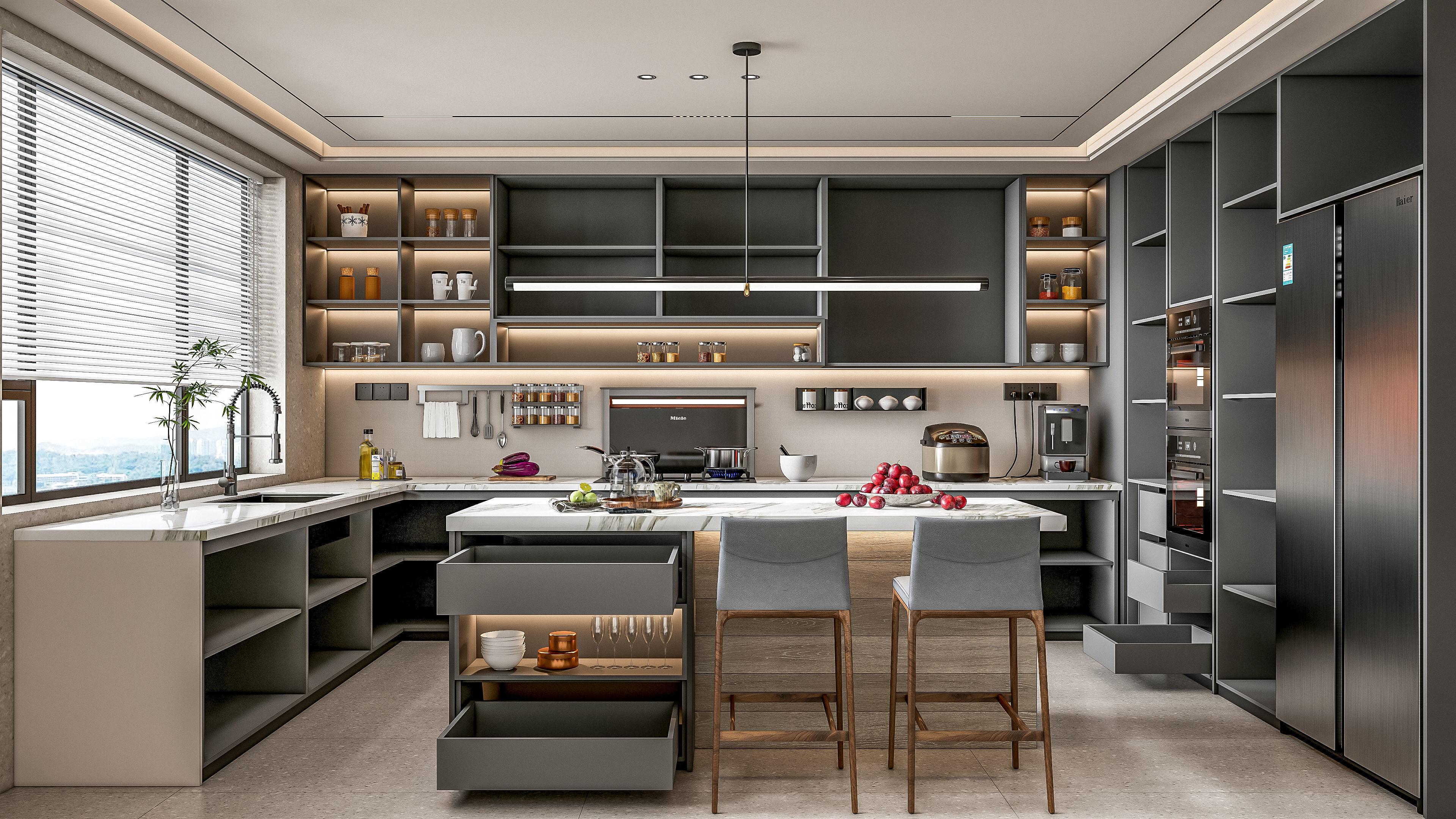 Kitchen fully parametric Resizable manufacturable 0068 3D model_15