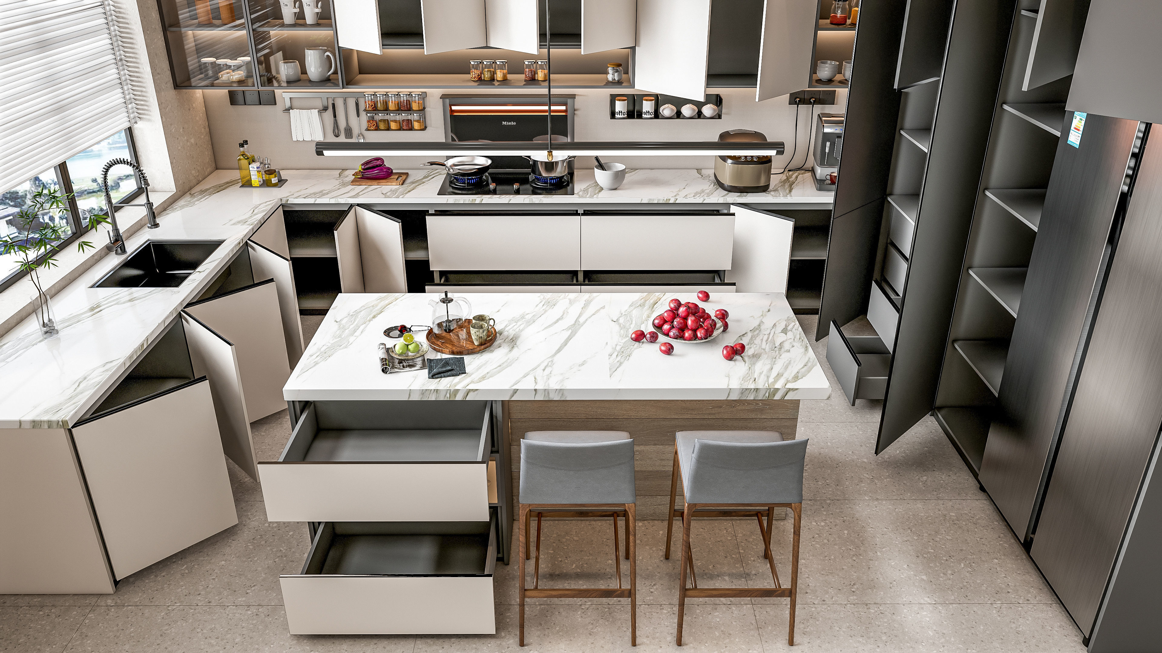 Kitchen fully parametric Resizable manufacturable 0068 3D model_5