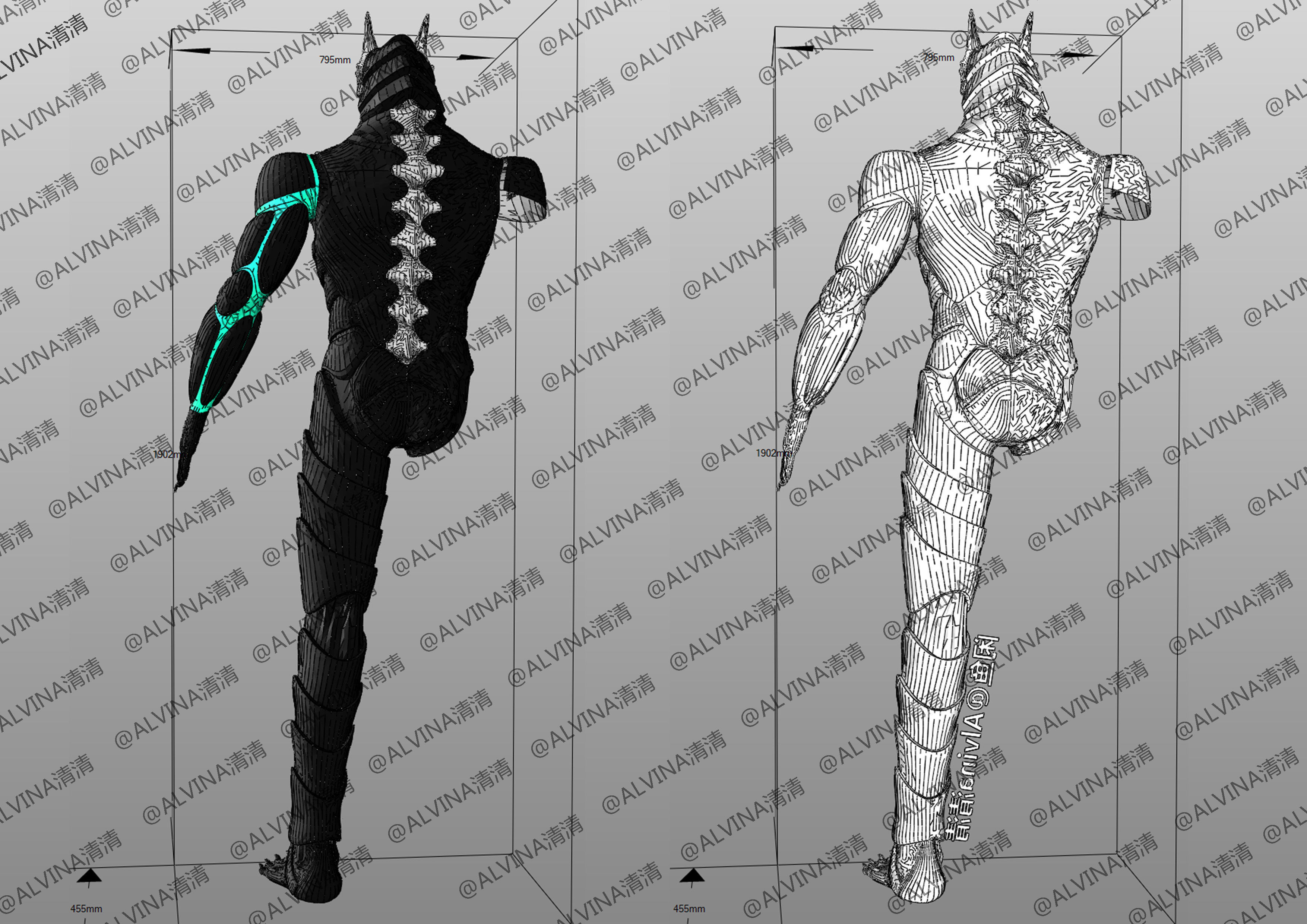 Kaiju No 8 Armor - DIY Cosplay Pepakura Foam Template Low-poly 3D model_4