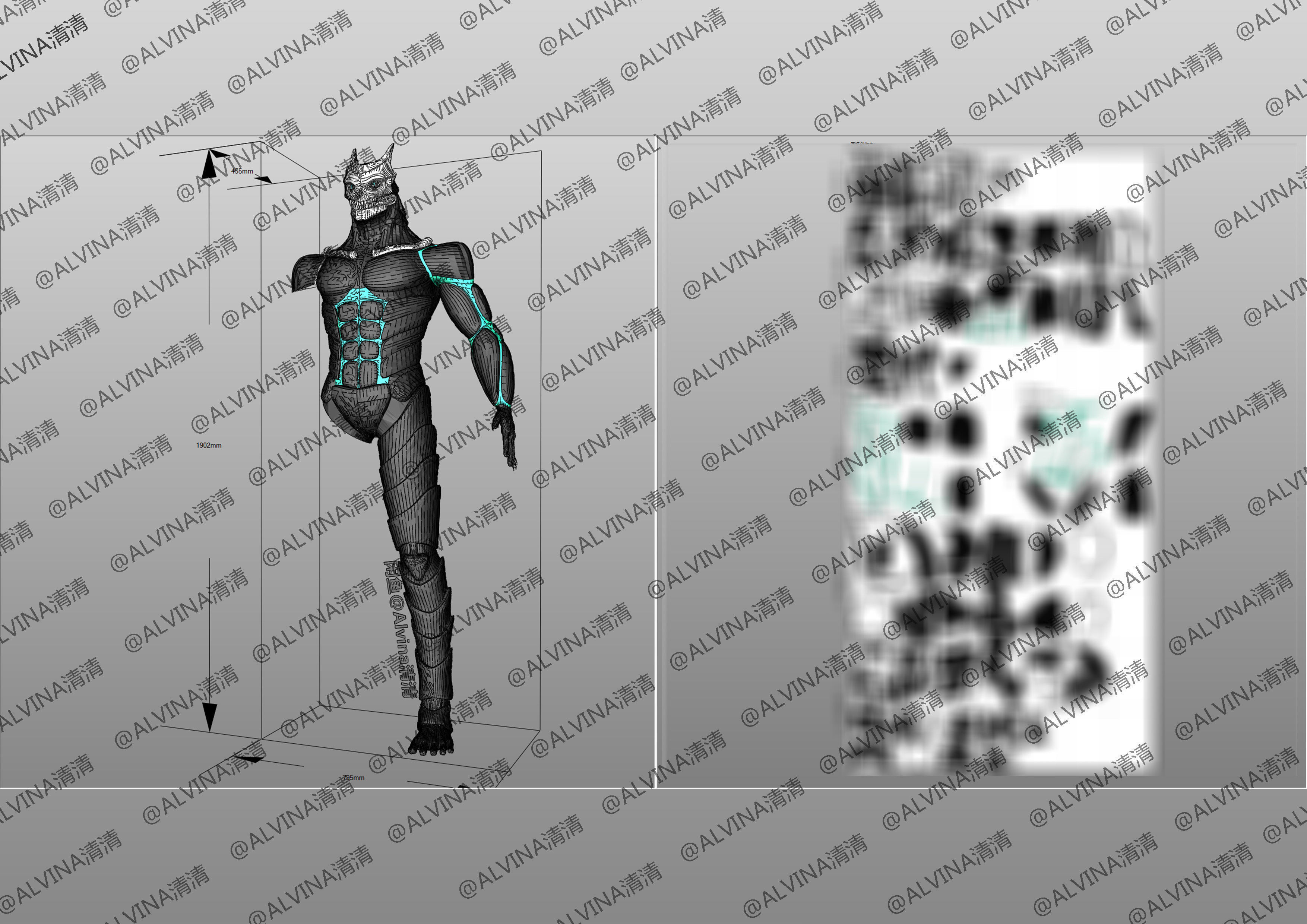 Kaiju No 8 Armor - DIY Cosplay Pepakura Foam Template Low-poly 3D model_9