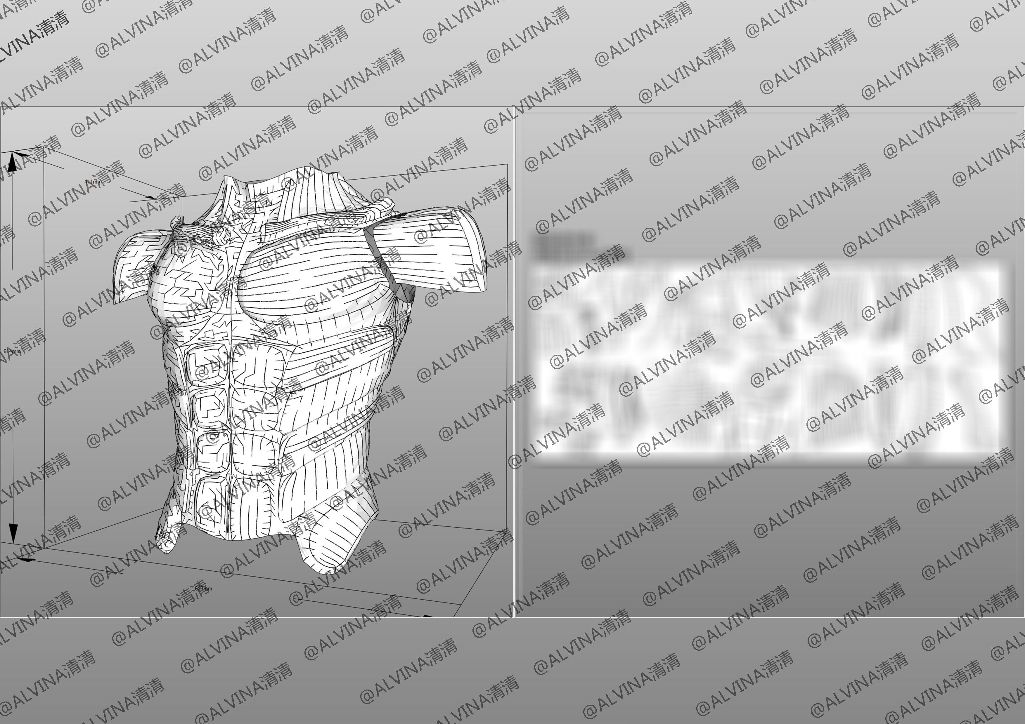 Kaiju No 8 Armor - DIY Cosplay Pepakura Foam Template Low-poly 3D model_14