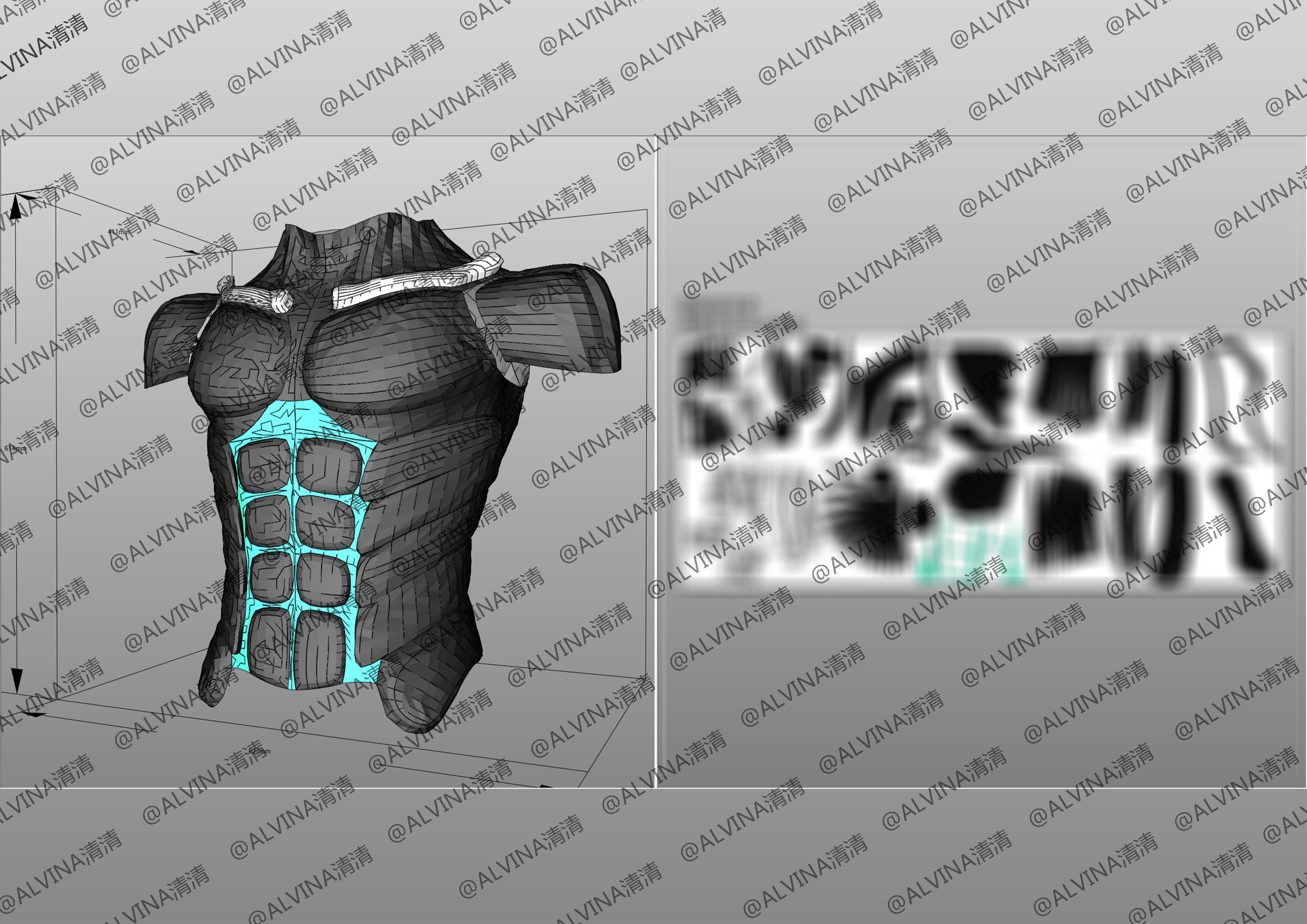 Kaiju No 8 Armor - DIY Cosplay Pepakura Foam Template Low-poly 3D model_13