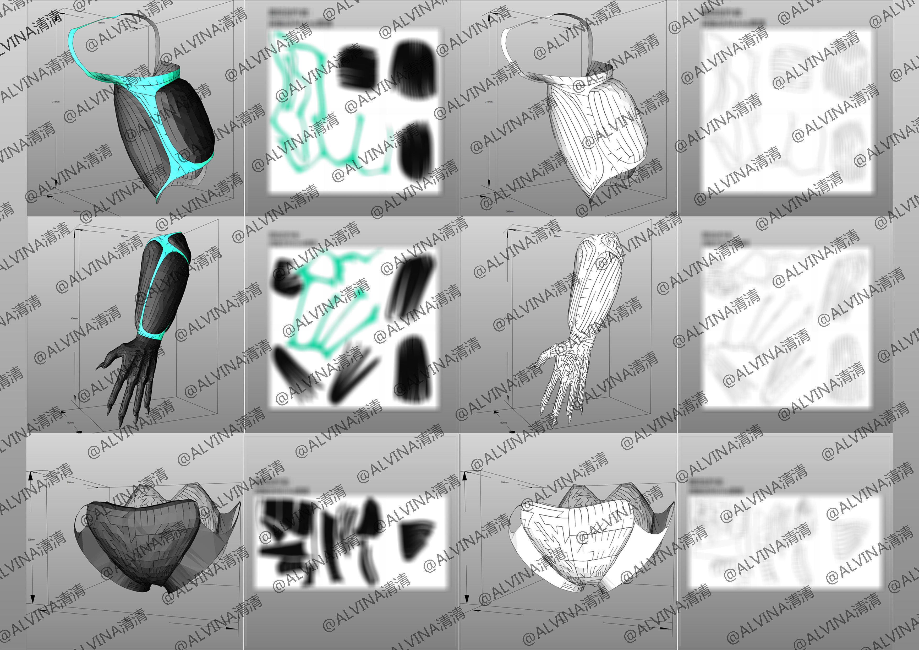 Kaiju No 8 Armor - DIY Cosplay Pepakura Foam Template Low-poly 3D model_6