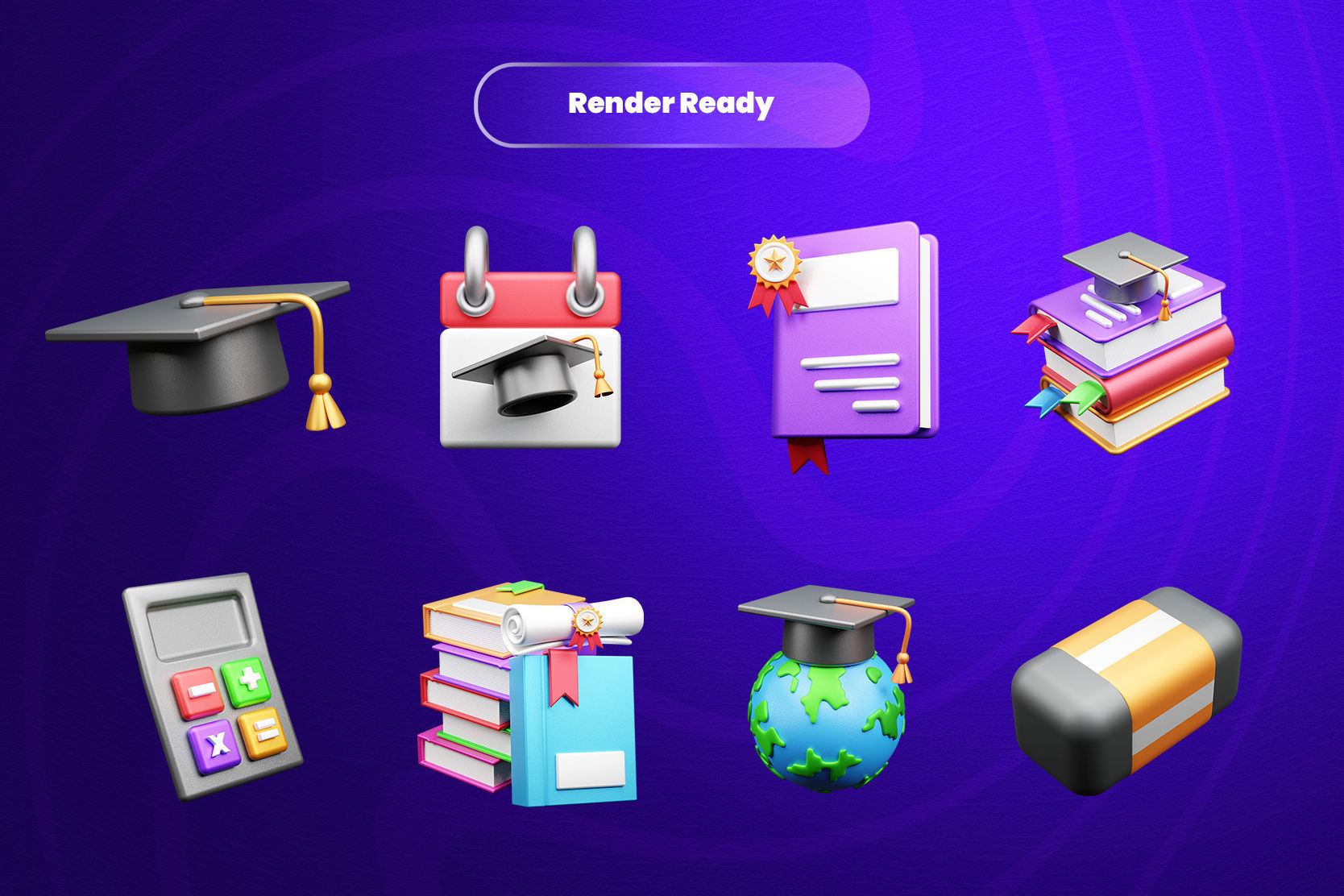 Teacher day 3d Illustration Icon Pack 3D model_1