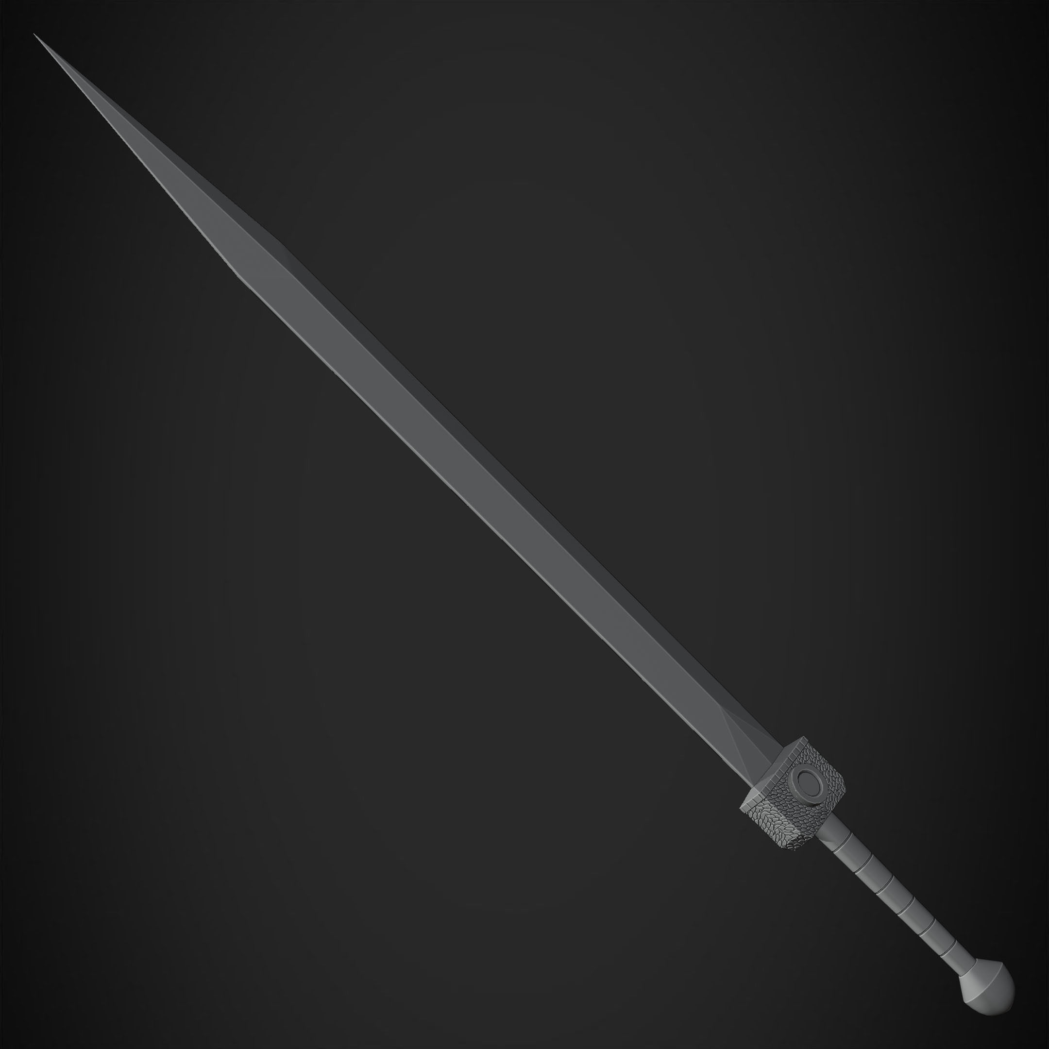 Dark Souls Black Iron Tarkus GreatSword for Cosplay 3D print model_20