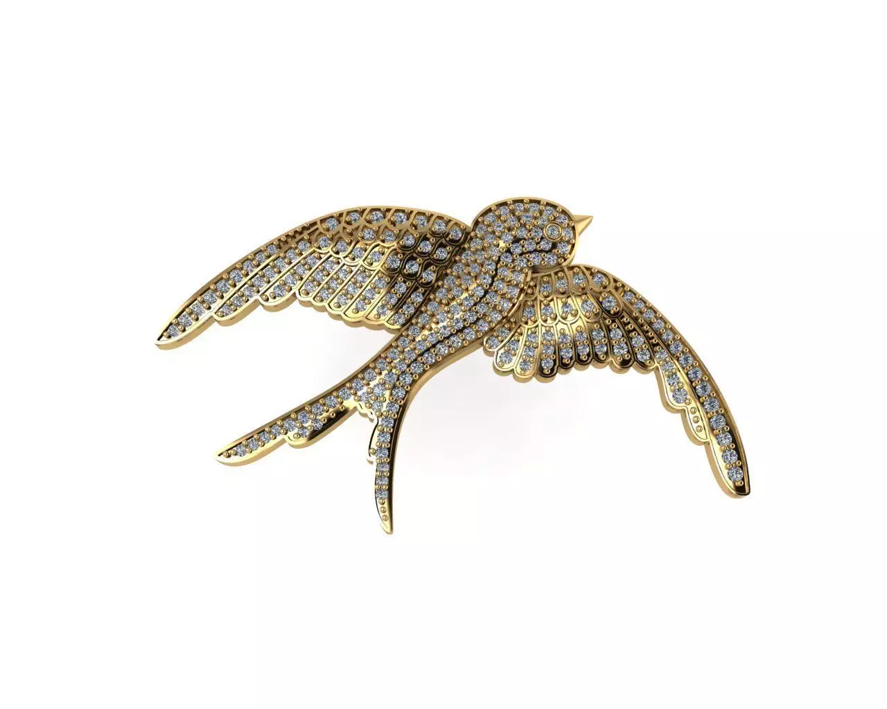 Sparrow Brooch 3D print model_0