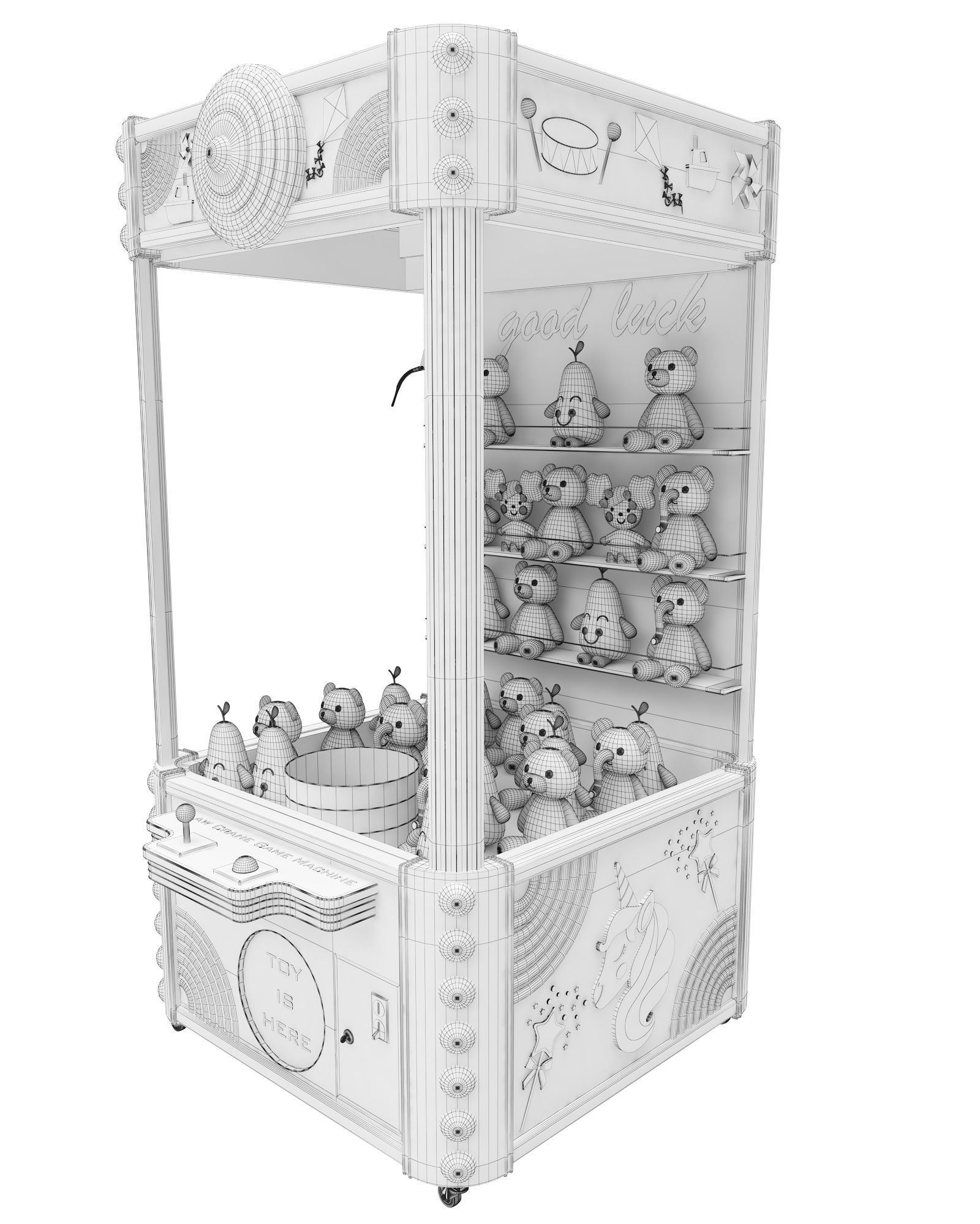 Claw Crane Arcade Game Machine 3D model_11
