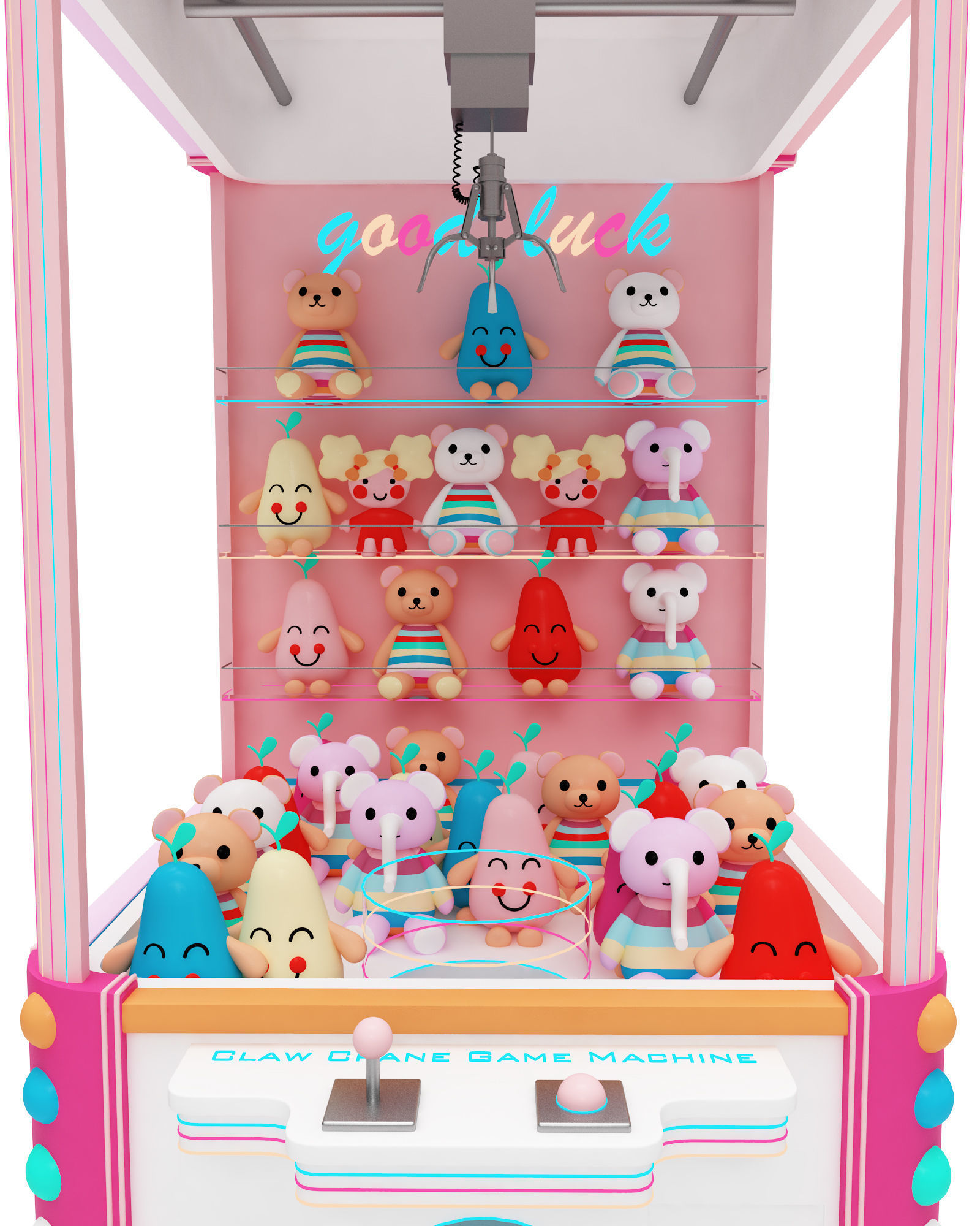 Claw Crane Arcade Game Machine 3D model_4