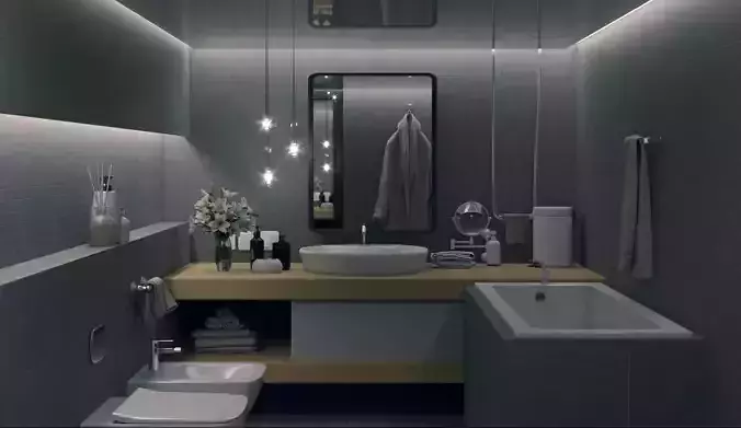 black design interior bathroom 
