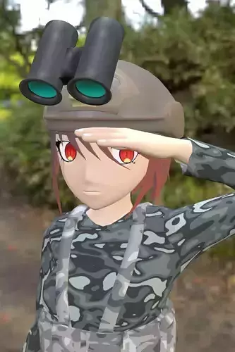 Anime Girl in Camouflage with loadout