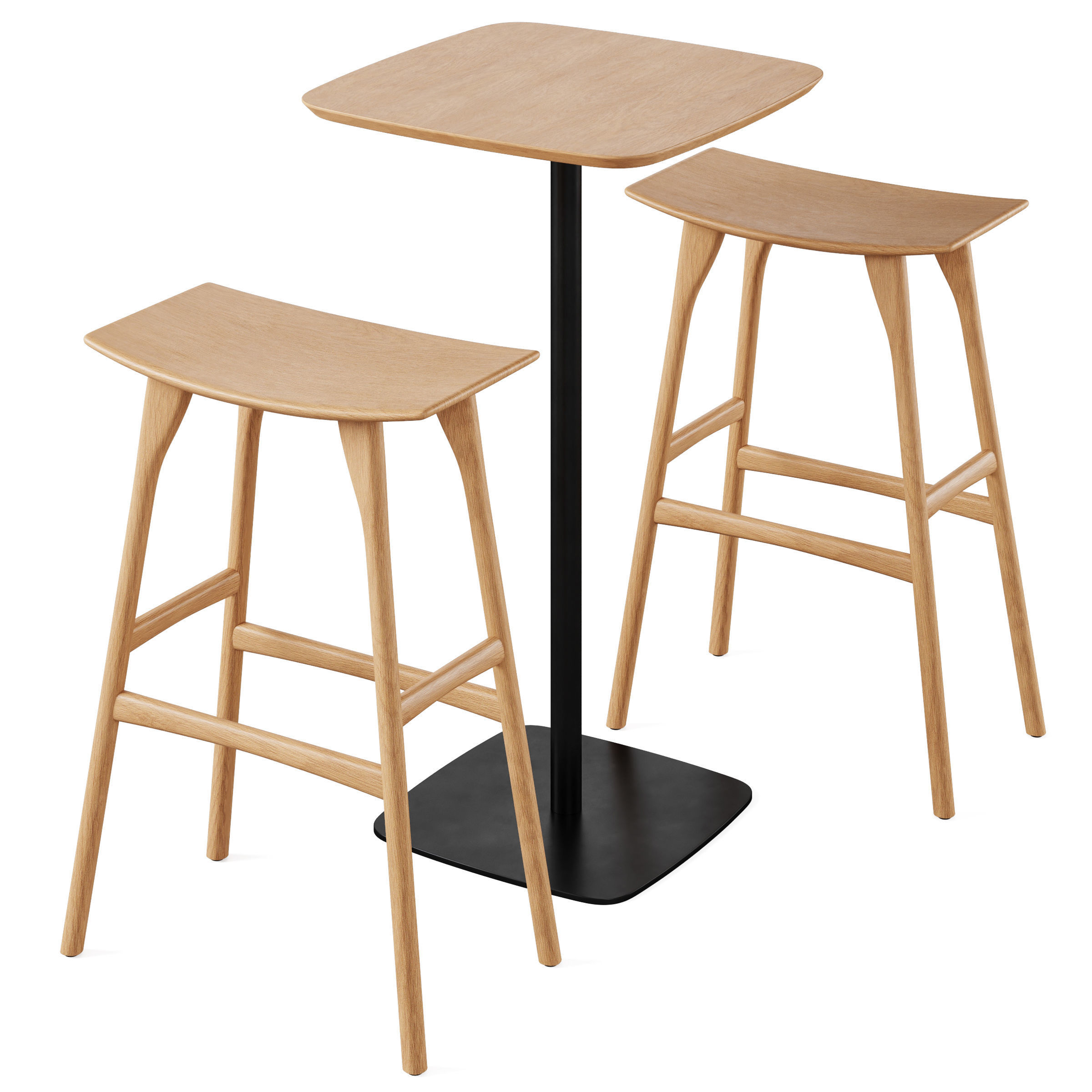 Parson bar table and Osso bar stool 3D model_3