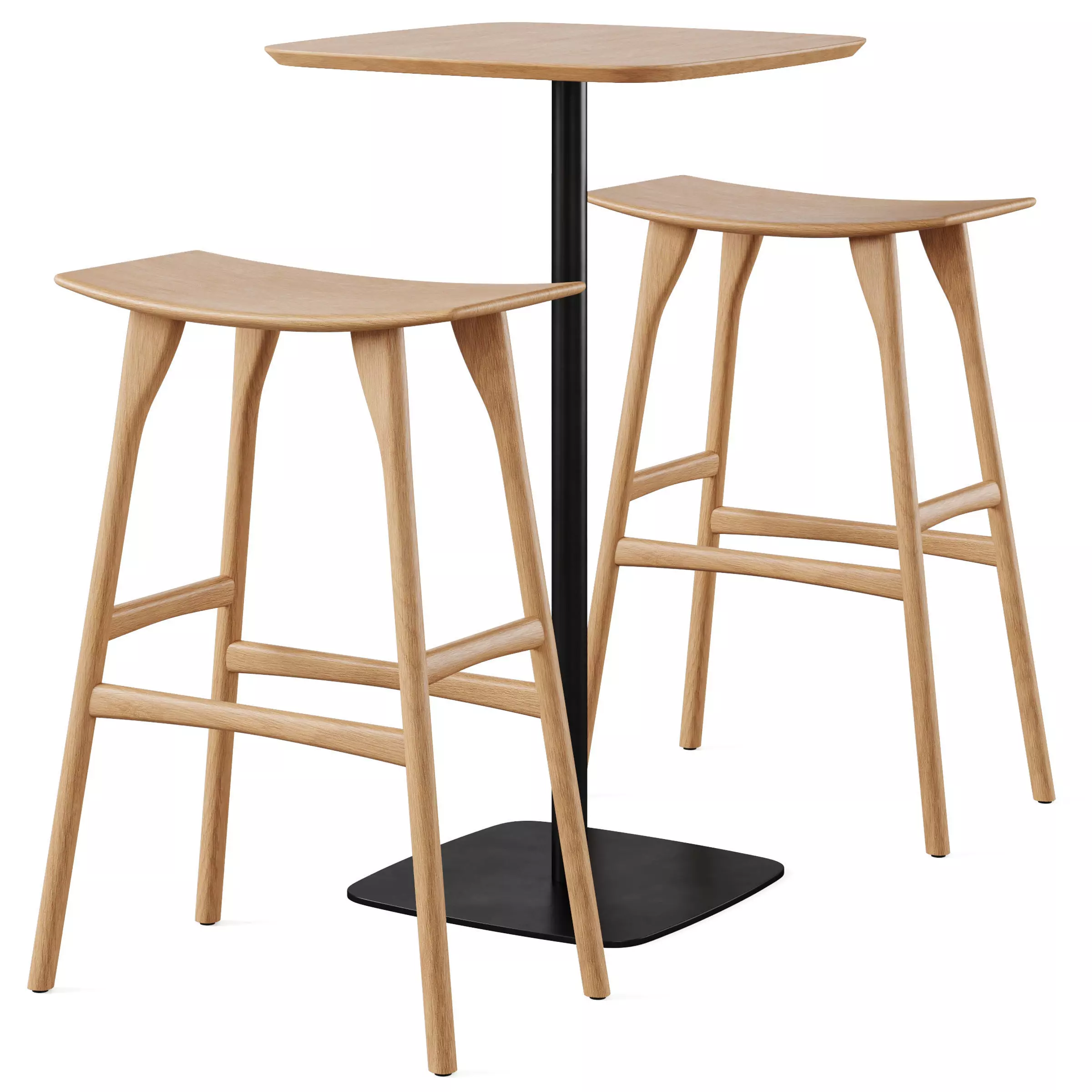 Parson bar table and Osso bar stool 3D model_0