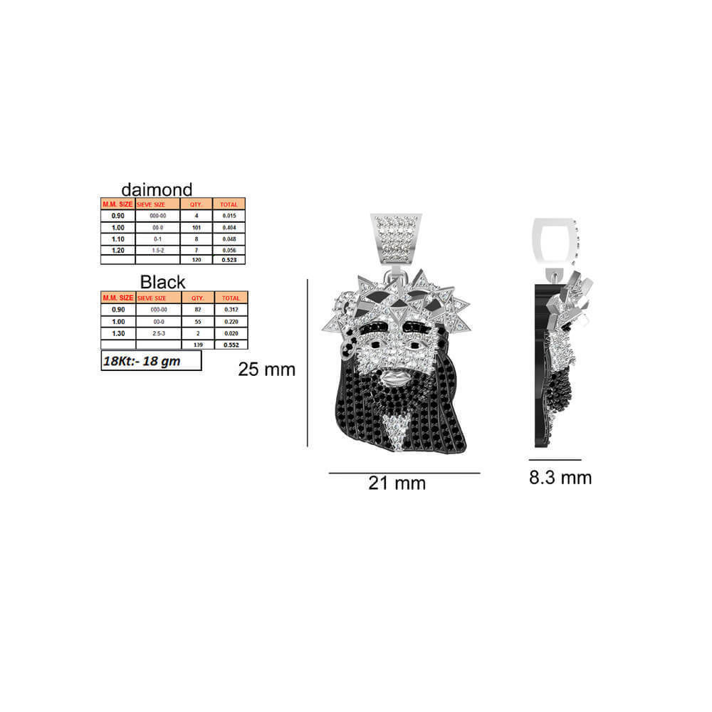 JCD and STL Jesus 3D Face CAD Model - Instant Digital Download 3D print model_4