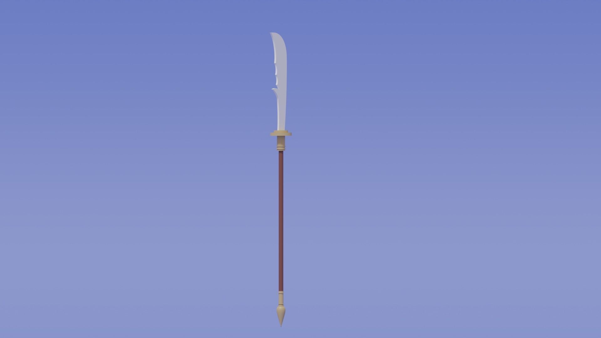 Cartoon Chinese Guan Dao 3D model_6