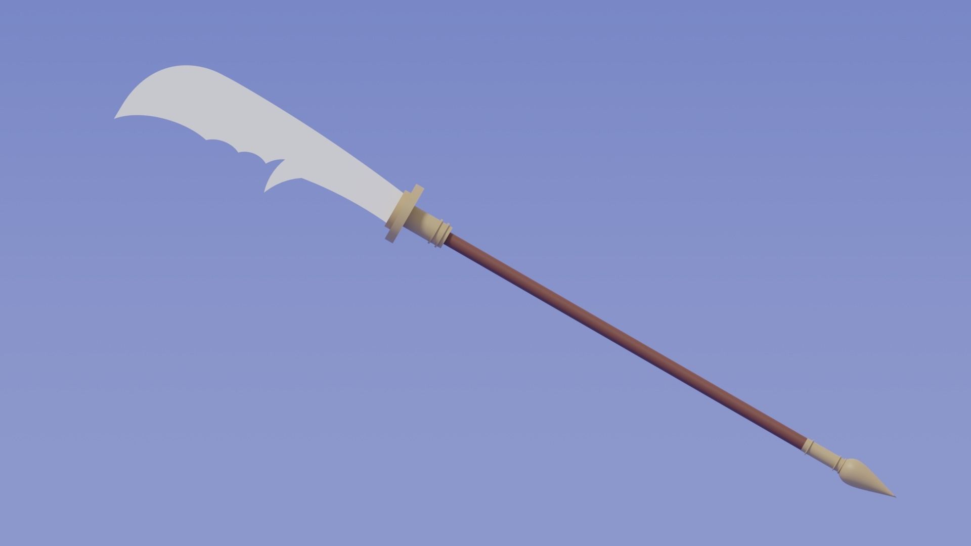 Cartoon Chinese Guan Dao 3D model_1