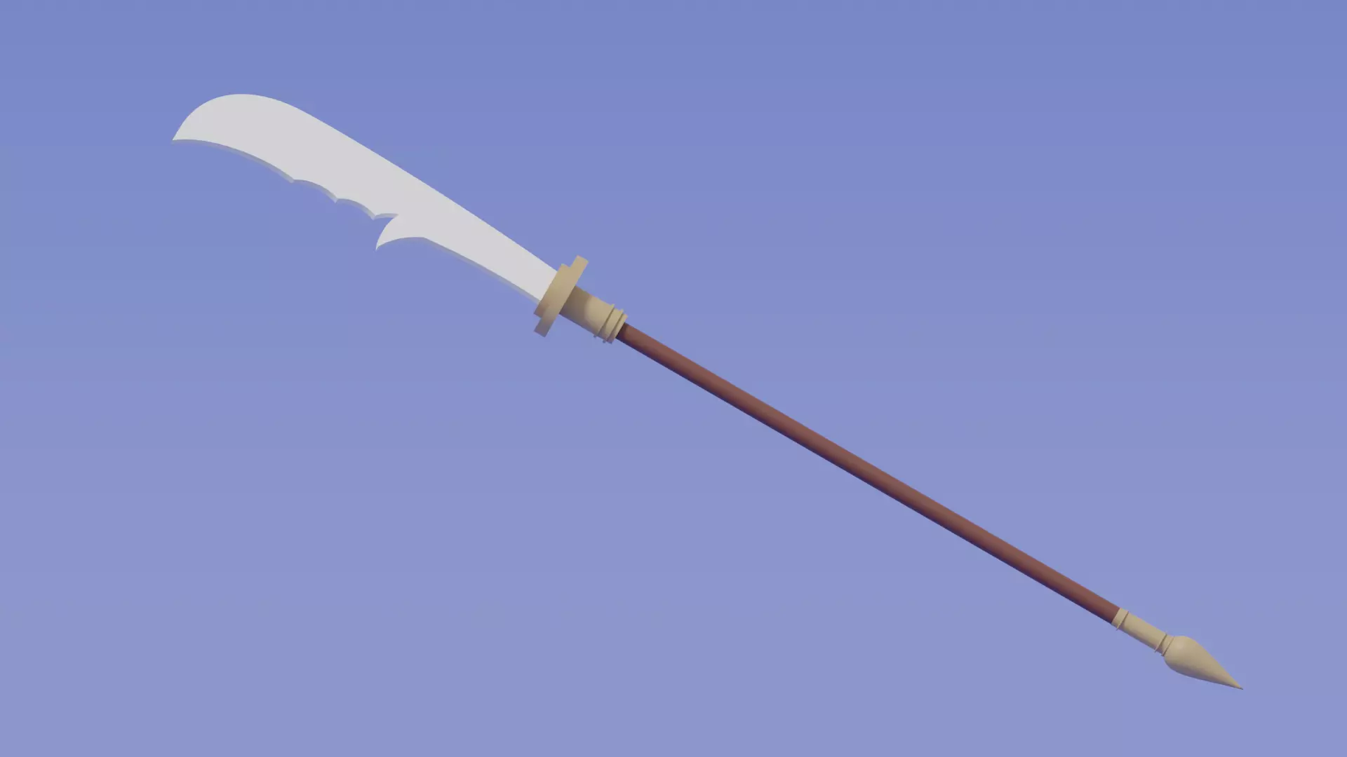 Cartoon Chinese Guan Dao 3D model_0