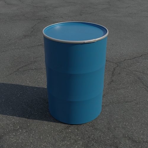 Low Poly Metal Barrel  Low-poly 3D model
