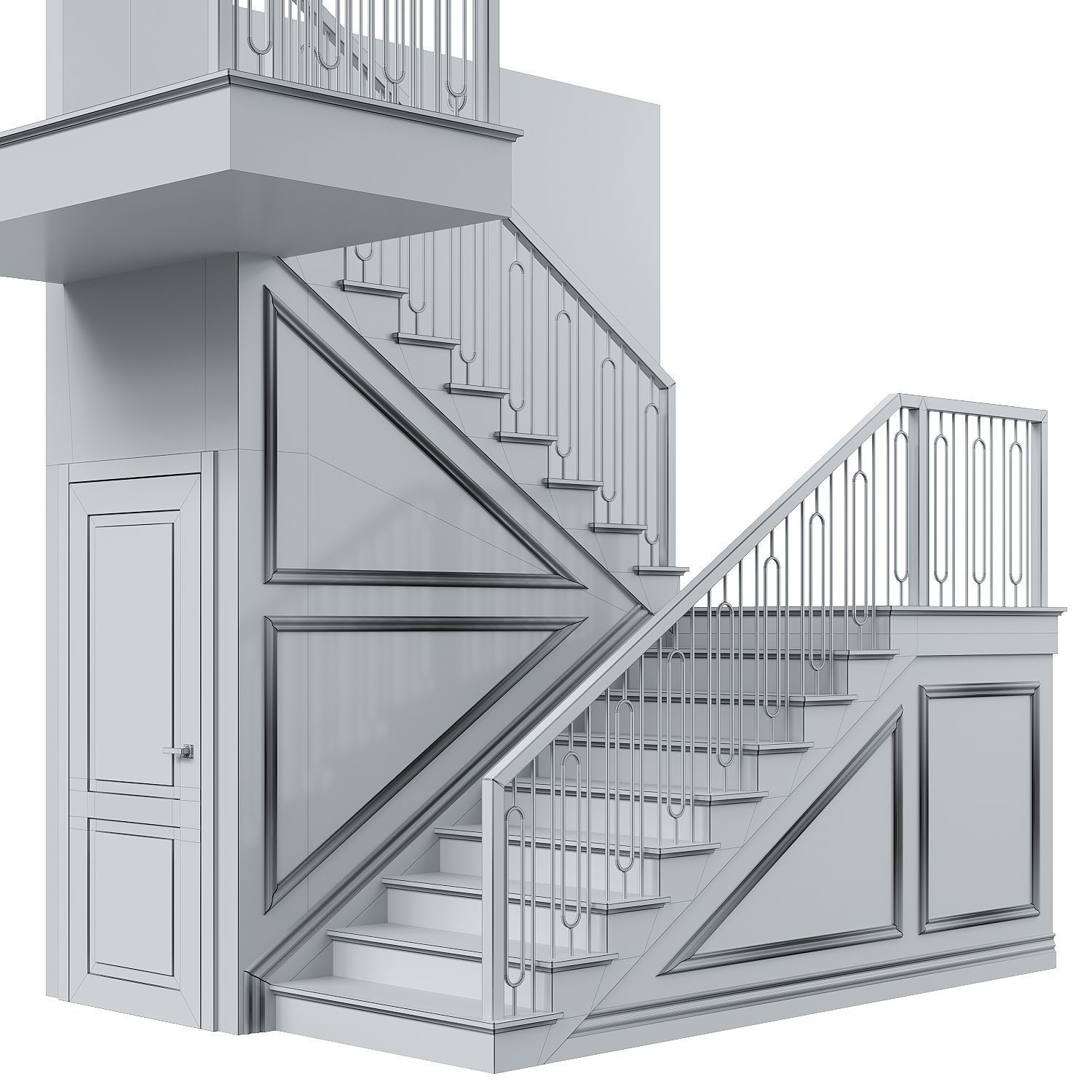 Neoclassical staircase 8 3D model_4